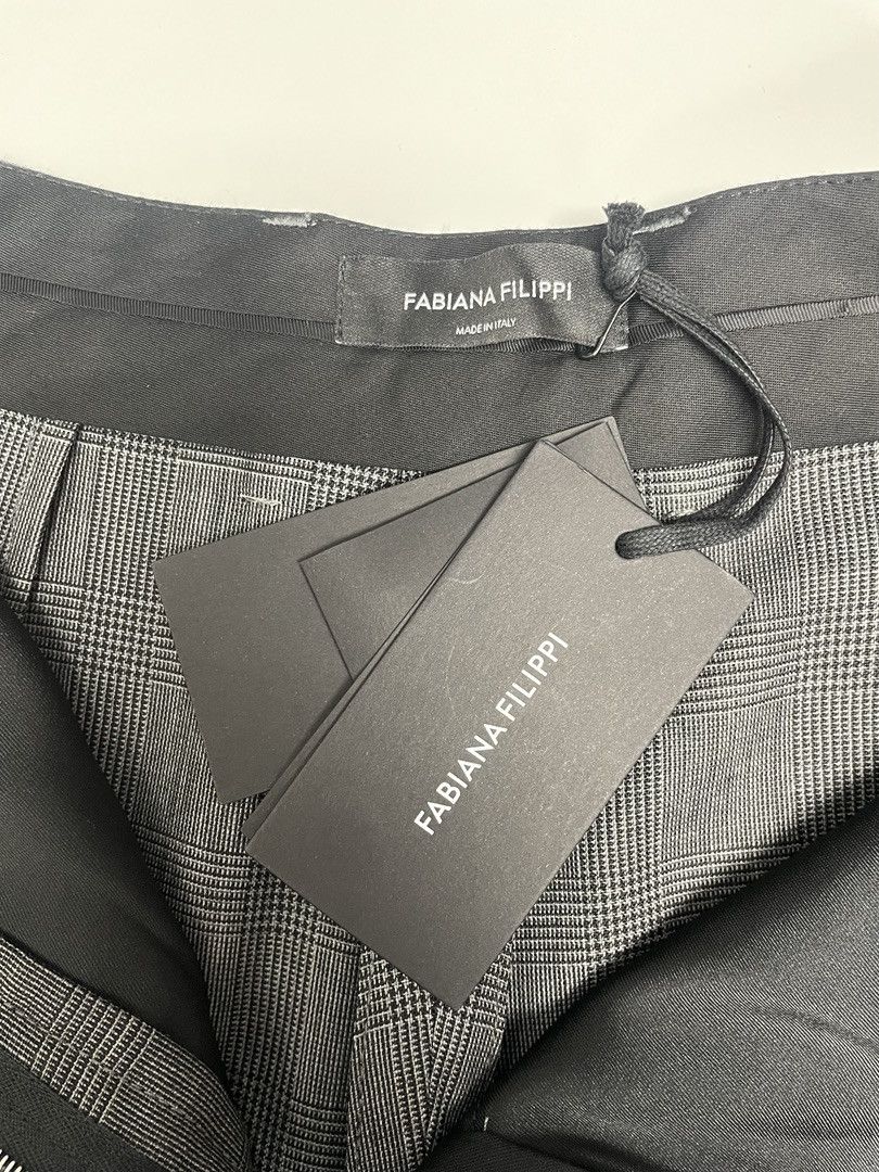 Fabiana Filippi FABIANA FILIPPI Womens Check Wide-Leg Pants Size 27" / US 4 / IT 40 - 6 Thumbnail