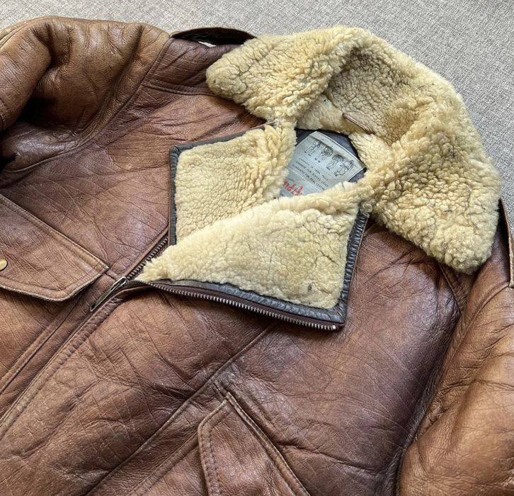 Vintage Wind Armor Flight Shearling Leather Jacket | Grailed