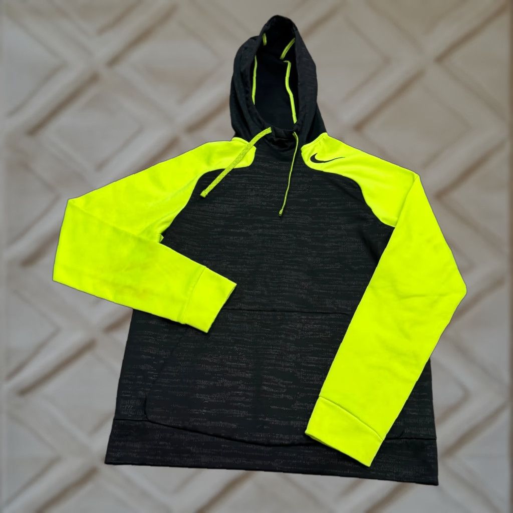 Nike Nike Pro Training Thermal-Fit Pullover Hoodie Mens Medium Black Neon Multicolor Nike Therma-Fit Sports Outdoor Sweatshirt Hooded Long Sleeve Size US M / EU 48-50 / 2 - 1 Thumbnail