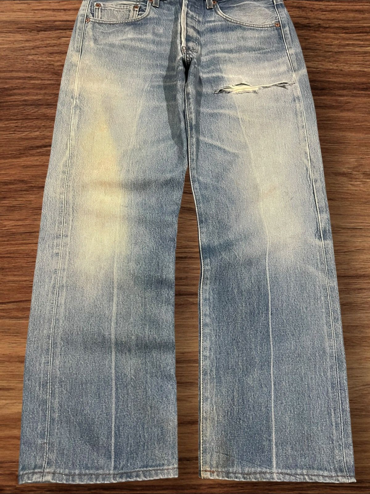 Levi's Levi’s 501 XX Vintage Inspired Washed Button Fly Blue Jeans Size US 33 - 13 Thumbnail