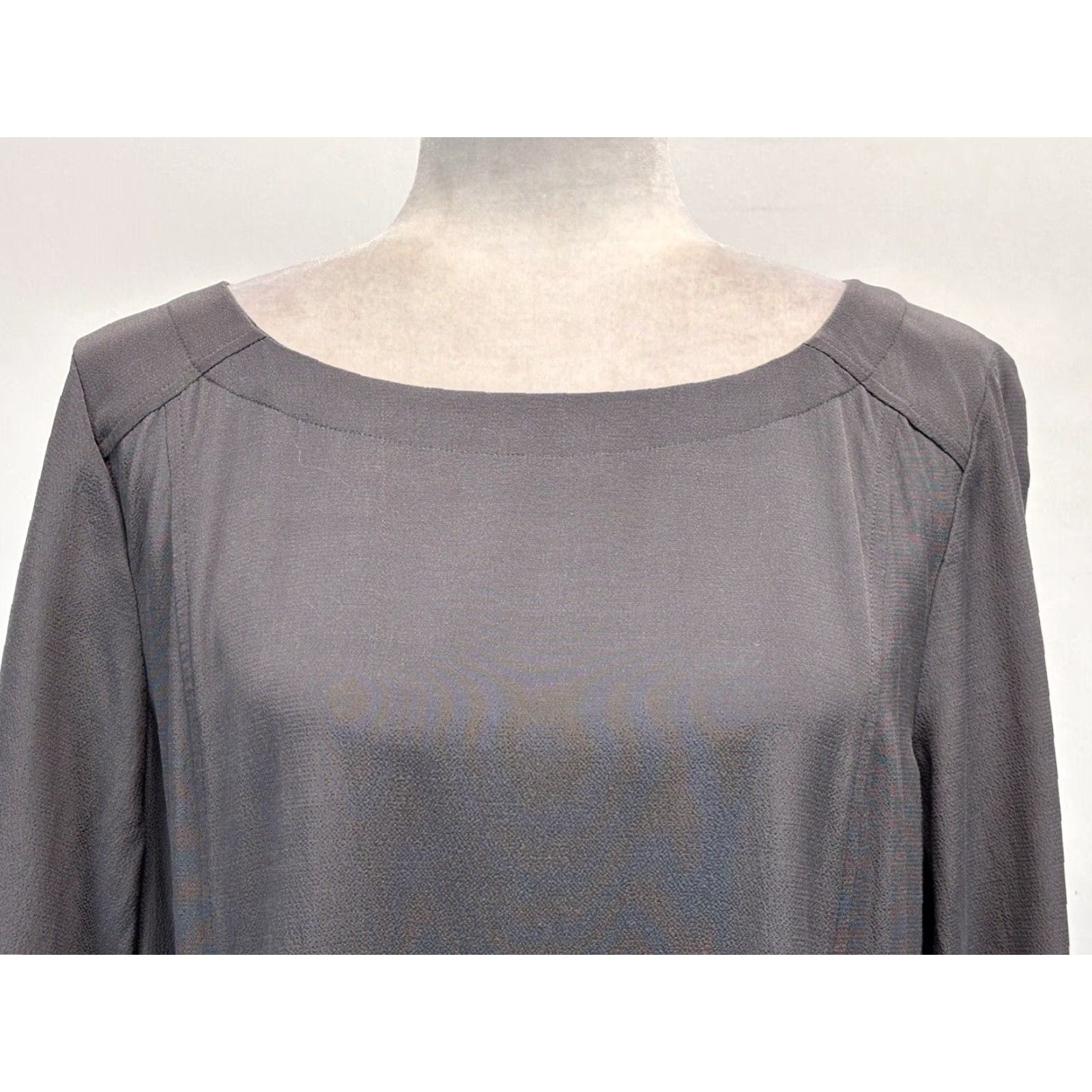 Eileen Fisher EILEEN FISHER Dress Women M Shift Colorblock Grey Black Tencel Blend 3/4 Sleeve Knee Length Women Size M / US 6-8 / IT 42-44 - 5 Thumbnail