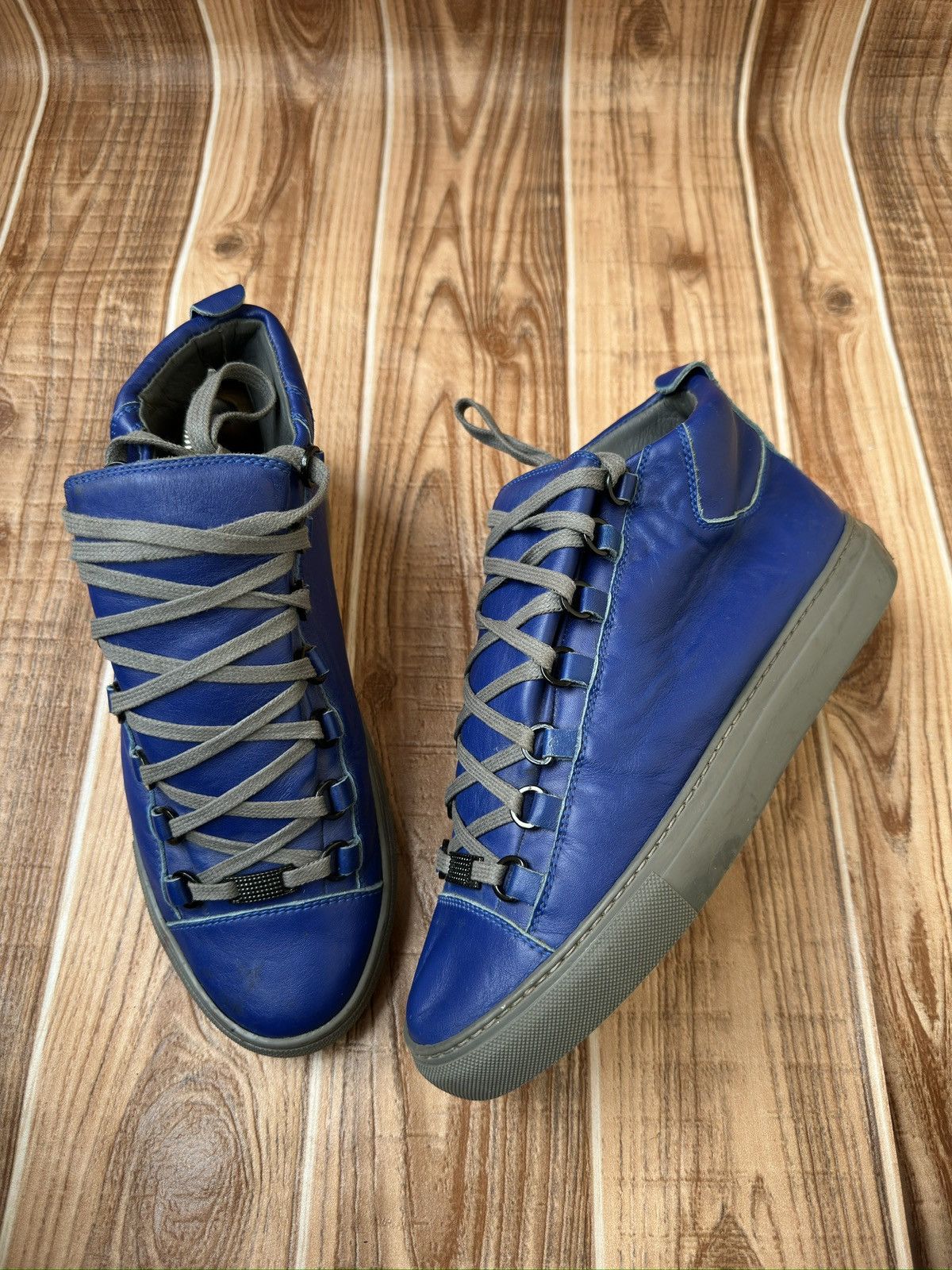 Balenciaga Balenciaga Arena Blue Leather Hightops Size US 7 / EU 40 - 12 Thumbnail