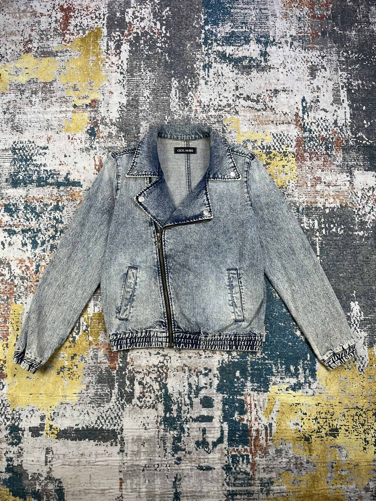 Japanese Brand Cecil McBee Washed Denim Rider Jacket Size M / US 6-8 / IT 42-44 - 1 Thumbnail