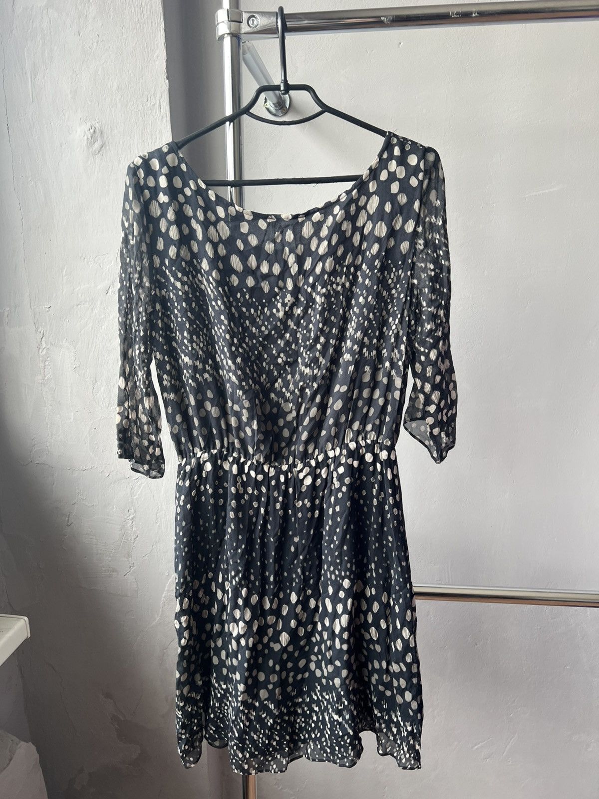 ba&sh BA&SH IANIS FLOATY POLKA DOT MINI DRESS BLACK WHITE VISCOSE Size S / US 4 / IT 40 - 10 Thumbnail