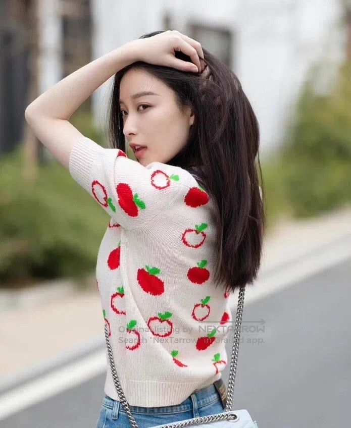 Gucci Gucci Apricot-coloured apple inlaid wool round-neck short- Size S / US 4 / IT 40 - 7 Thumbnail
