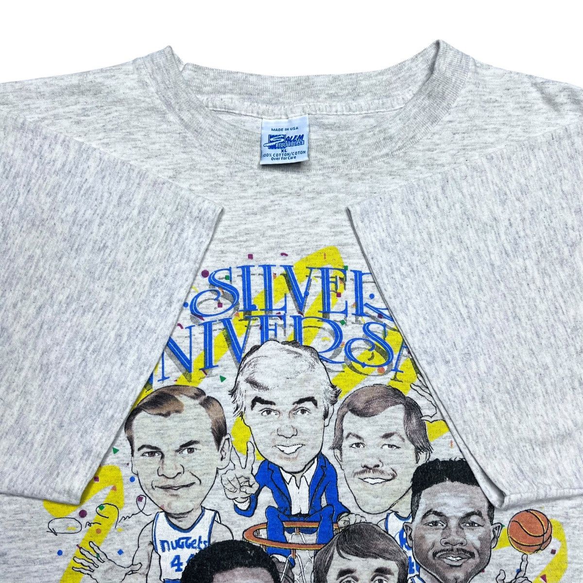 Salem Sportswear Vtg 1992 NBA Denver Nuggets Salem Sportswear Characture Tee Size US XL / EU 56 / 4 - 2 Thumbnail