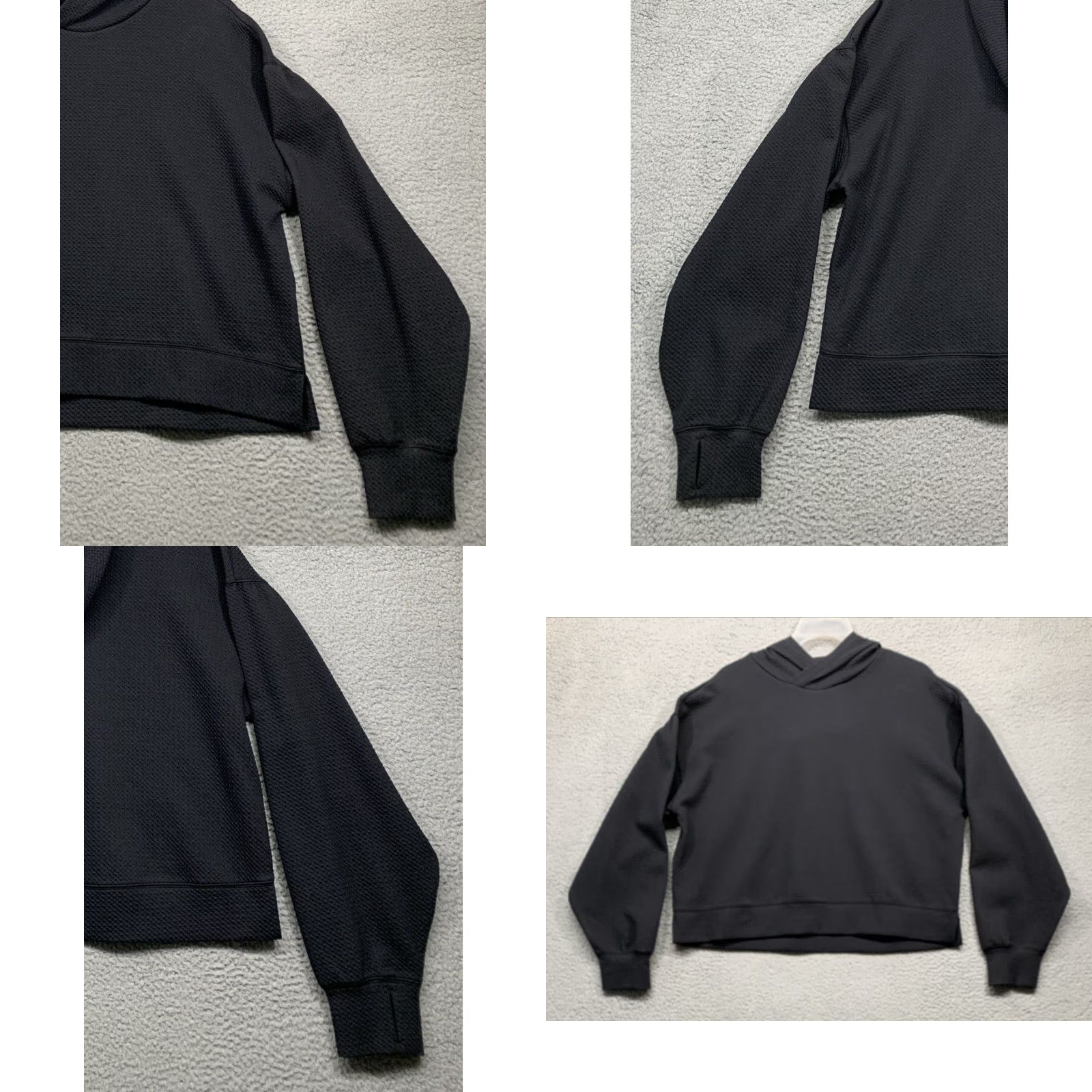 Vintage All in Motion Women's Cropped Hooded Sweatshirt XXL Black Relaxed Fit Sweatshirt Size XXL / US 16-18 / IT 52-54 - 8 Thumbnail