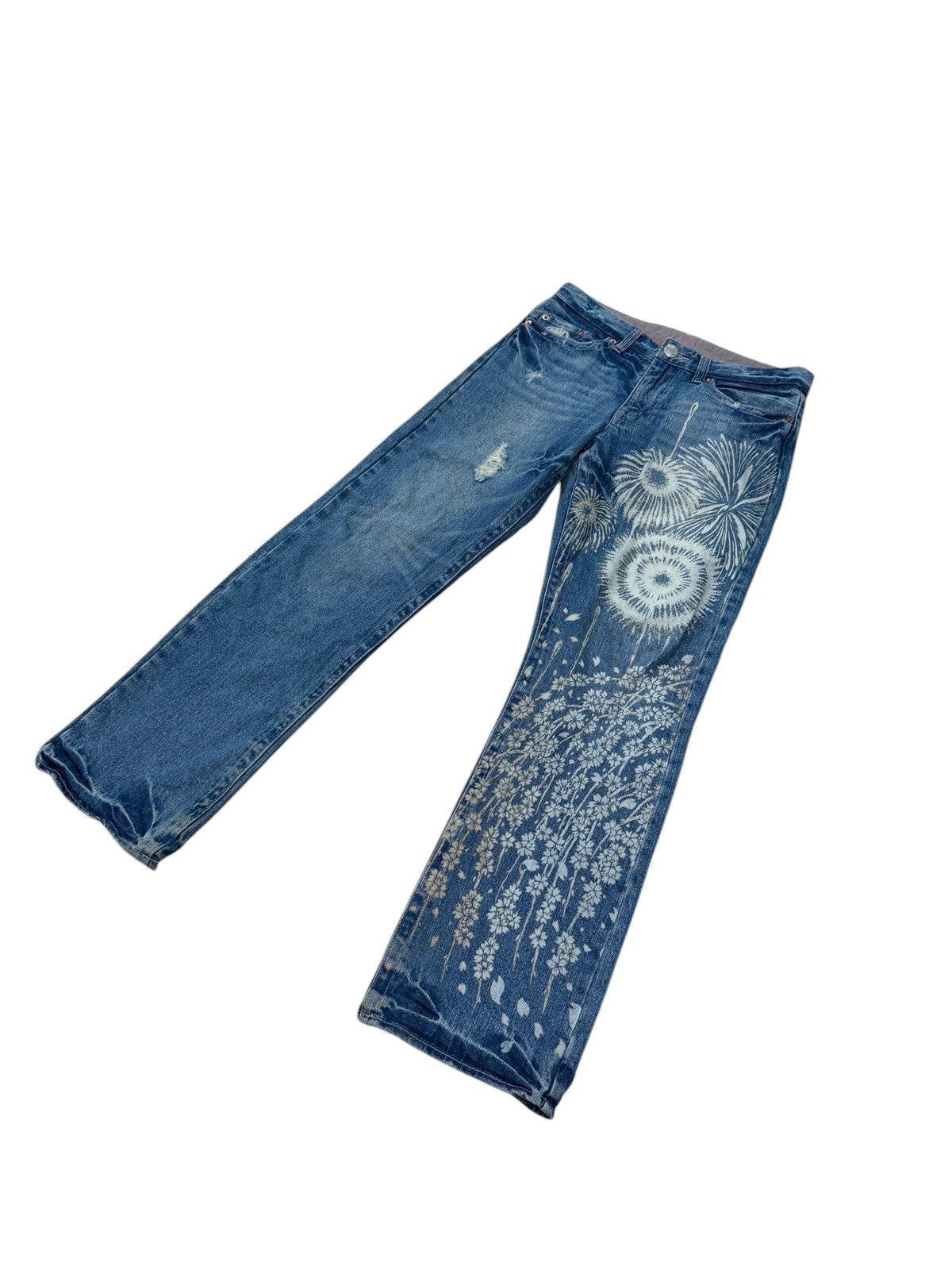 Vintage RARE BUDEN PRINTED DENIM JEANS Size US 31 - 6 Thumbnail