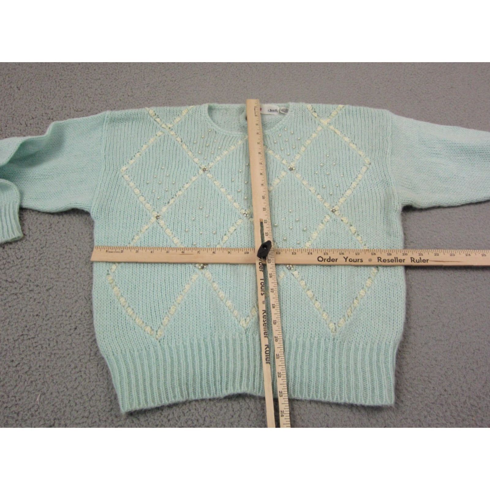 Vintage VINTAGE Dana Scott Sweater Womens M Green Crew Neck Fisherman Knit Pullover 80s 90s American Mens Womens Girls Size M / US 6-8 / IT 42-44 - 7 Thumbnail
