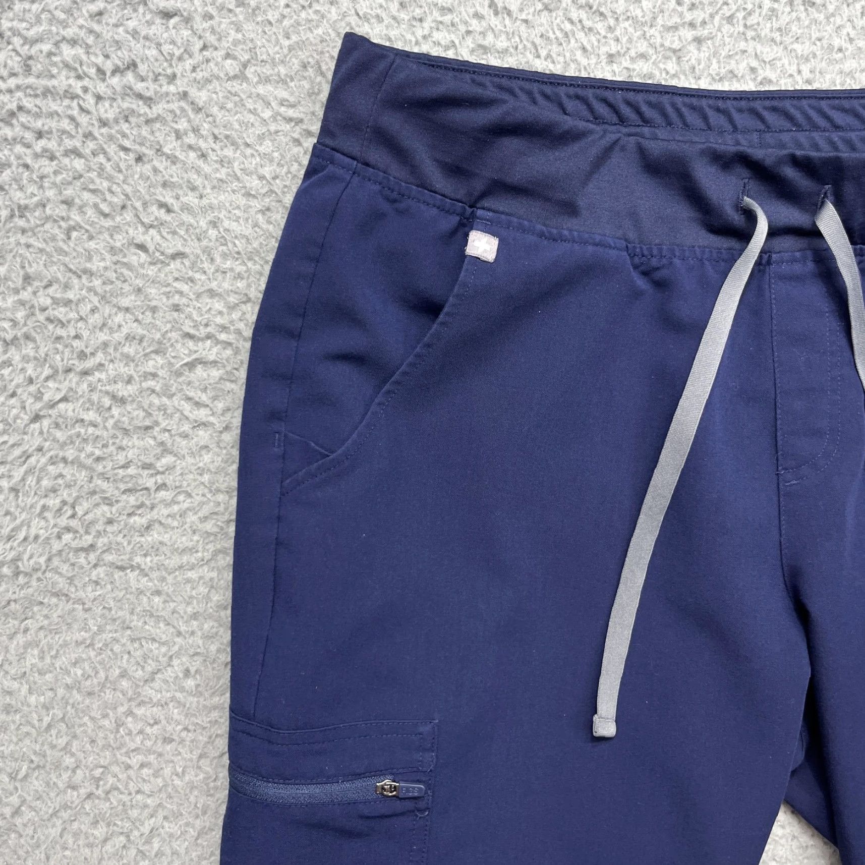 Vintage FIGS Zamora Jogger Scrub Pants Womens L Blue Technical Collection Medical Cargo Pant Size 36" / US 14 / IT 50 - 3 Thumbnail
