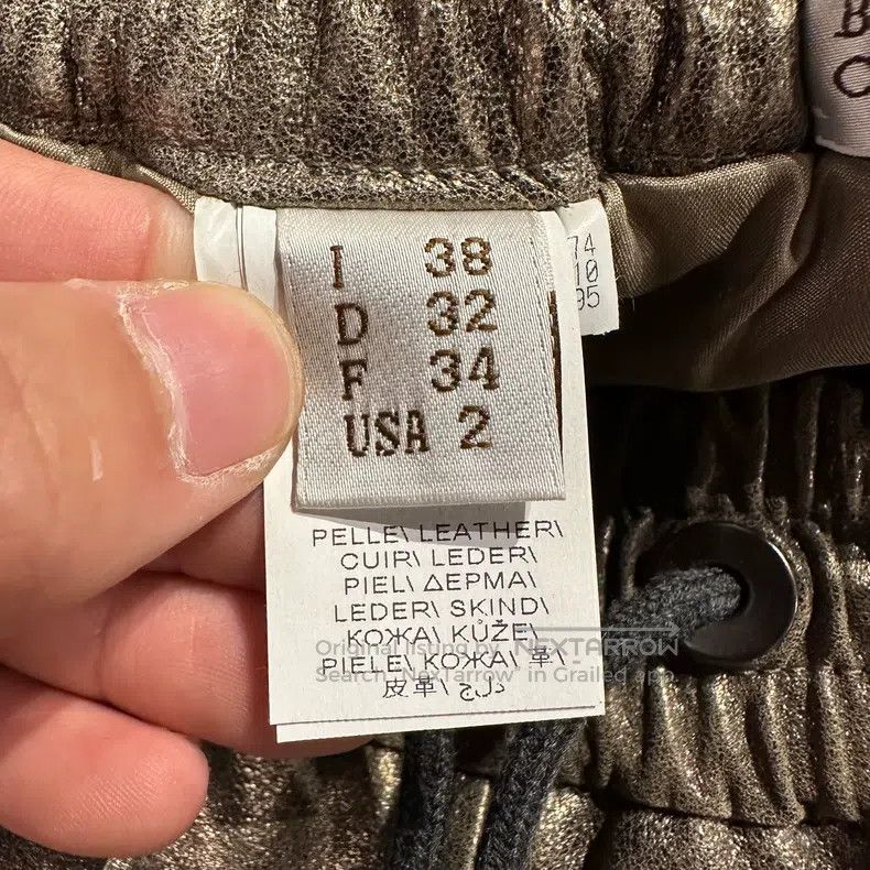 Brunello Cucinelli Brunello Cucinelli Leather Drawstring Casual Long Pants Size 25" / US 0 / IT 36 - 4 Thumbnail