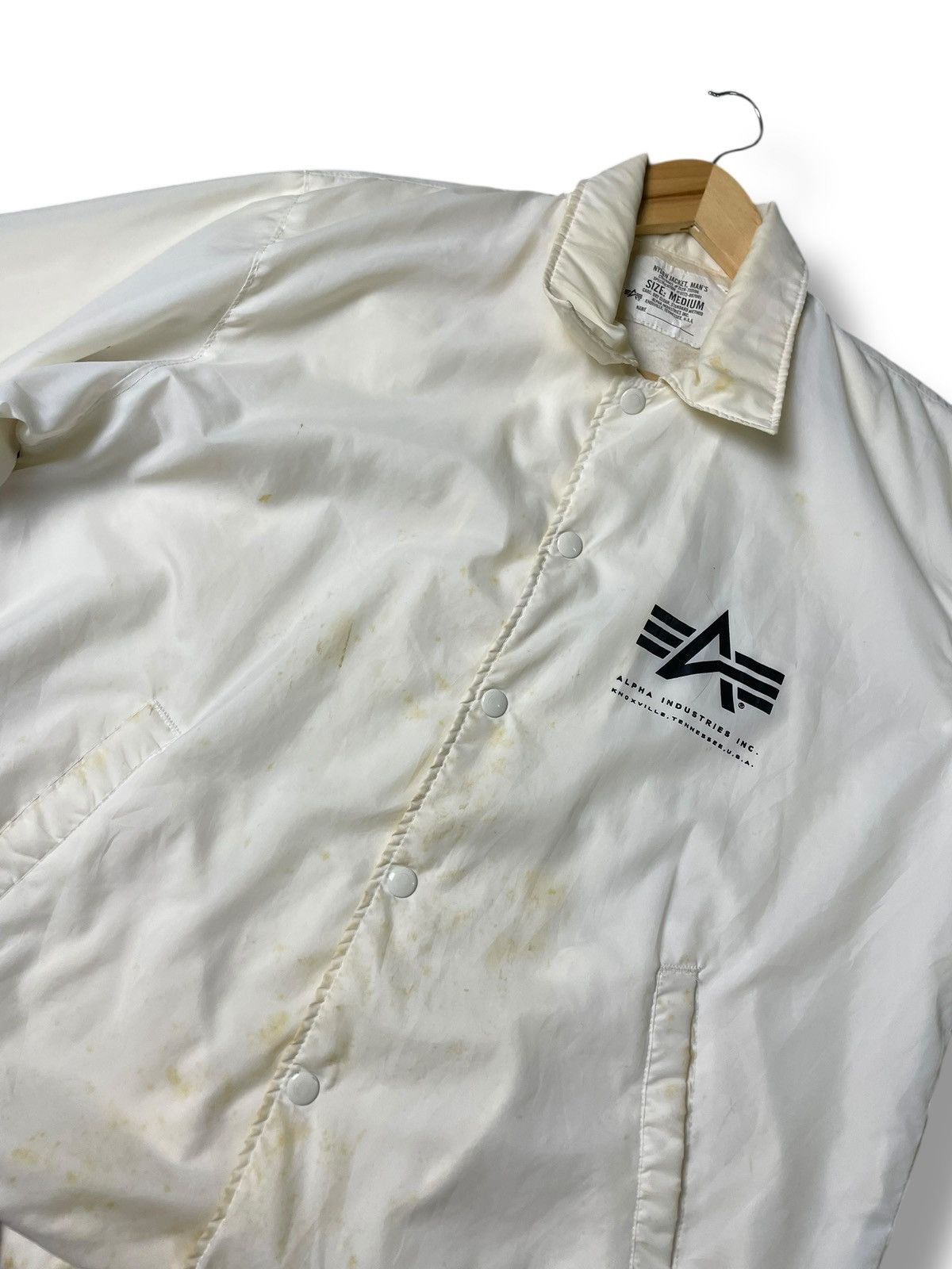Alpha Industries × Japanese Brand × Vintage Alpha Industries Men’s Nylon Buttoned Jacket (110) Size US M / EU 48-50 / 2 - 5 Thumbnail