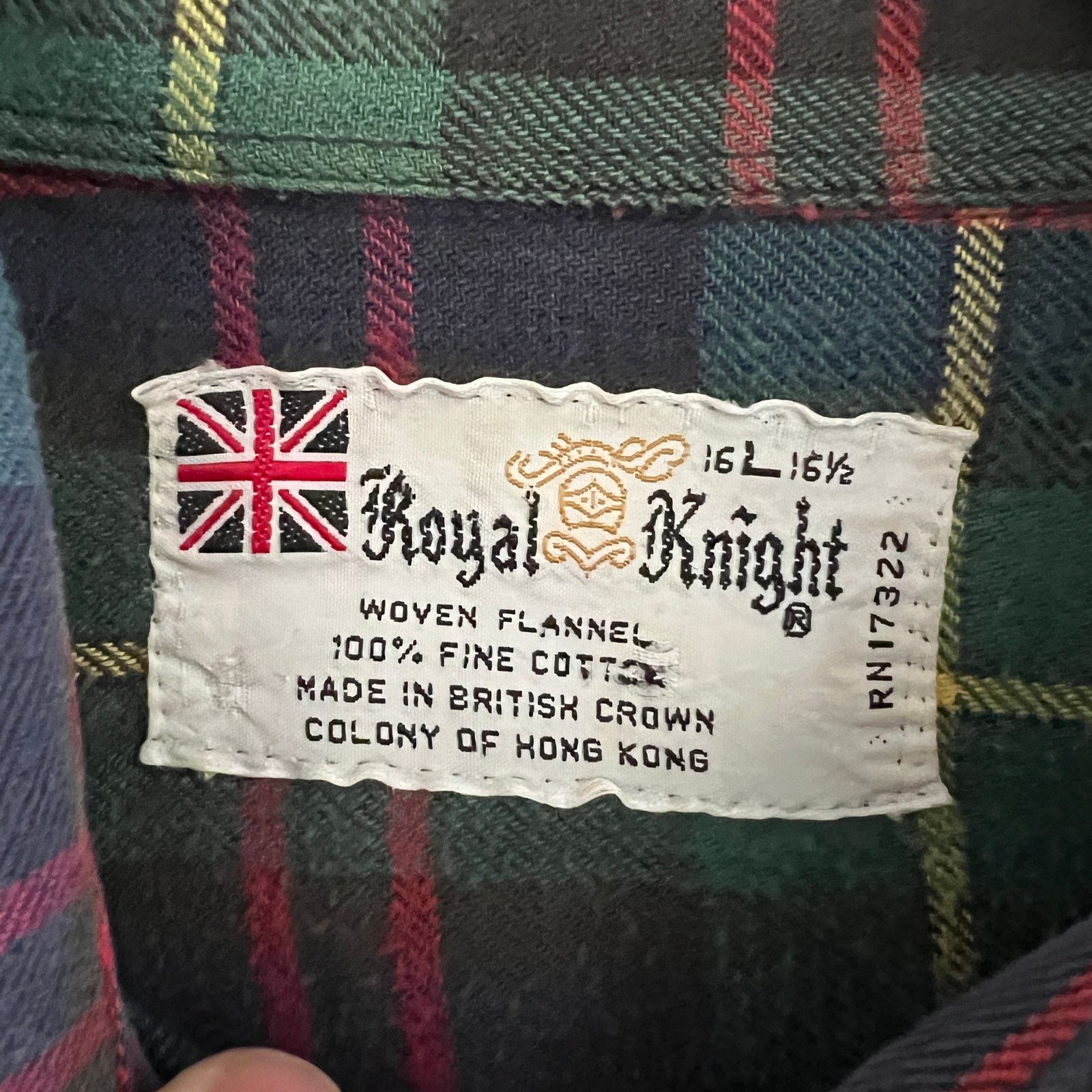 Knightsbridge RARE VTG Royal Knight Flannel Shirt Dagger Collar 24x30 Size US XL / EU 56 / 4 - 3 Thumbnail