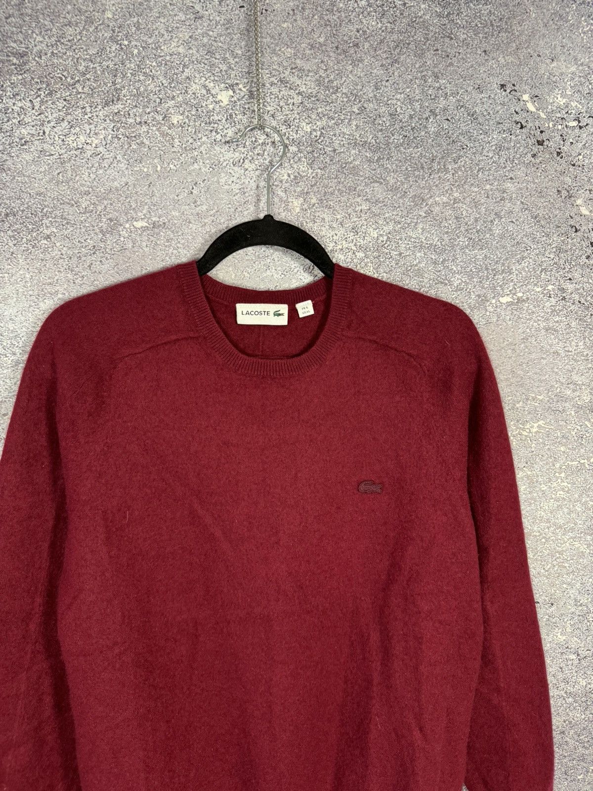 Lacoste × Vintage Lacoste Sweater Mens Red Size S(6) 100% Cashmere Knit Crew N Size US S / EU 44-46 / 1 - 3 Thumbnail