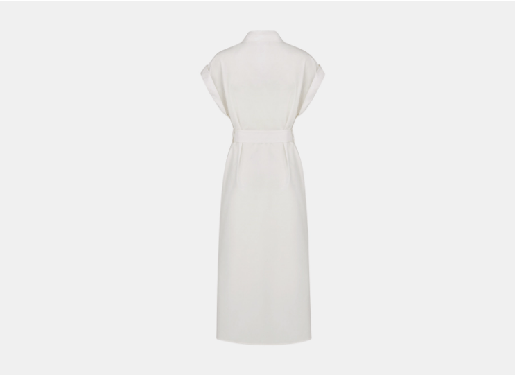 Dior o1w1db10925 441R68 Mid-Length Shirt Midi Dress in Ecru Size XS / US 0-2 / IT 36-38 - 2 Thumbnail