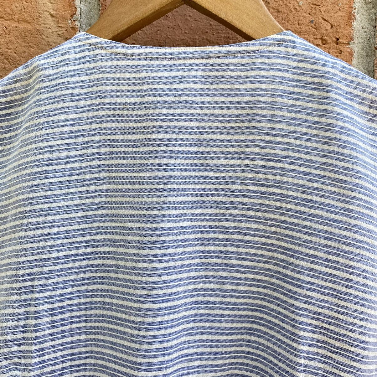 Givenchy Givenchy Blue Striped Peplum Button-Down Top Size S / US 4 / IT 40 - 8 Thumbnail