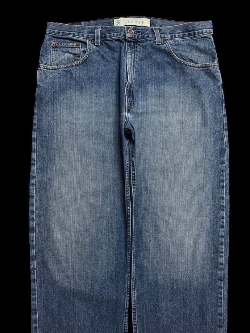 Japanese Brand LOOSE Vintage Y2K Arizona Mudwash Blue Denim Jean Baggy Size US 36 / EU 52 - 3 Thumbnail