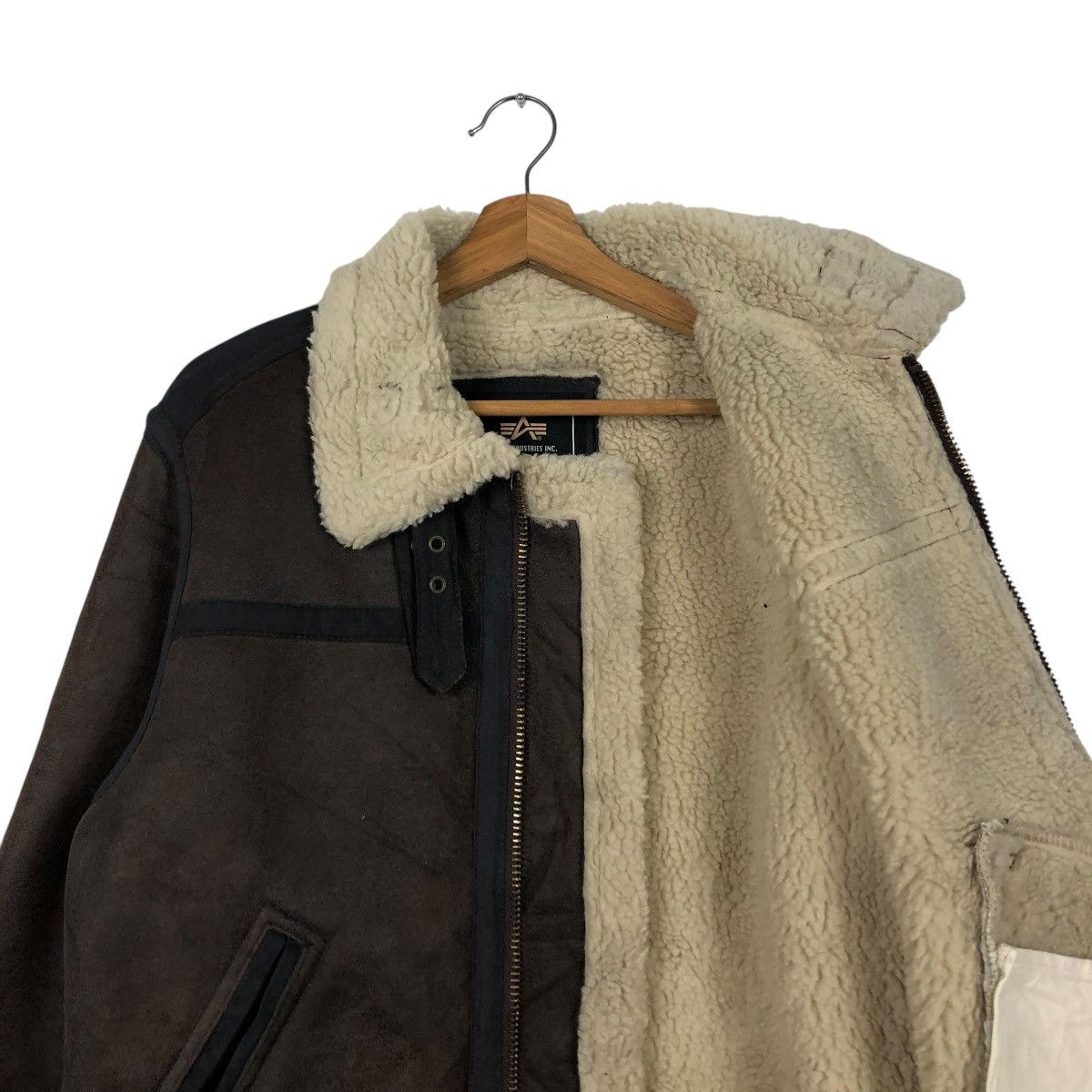 Alpha Industries VINTAGE SHEARLING LEATHER SHEEPSKIN JACKET ALPHA INDUSTRIES Size US L / EU 52-54 / 3 - 14 Thumbnail
