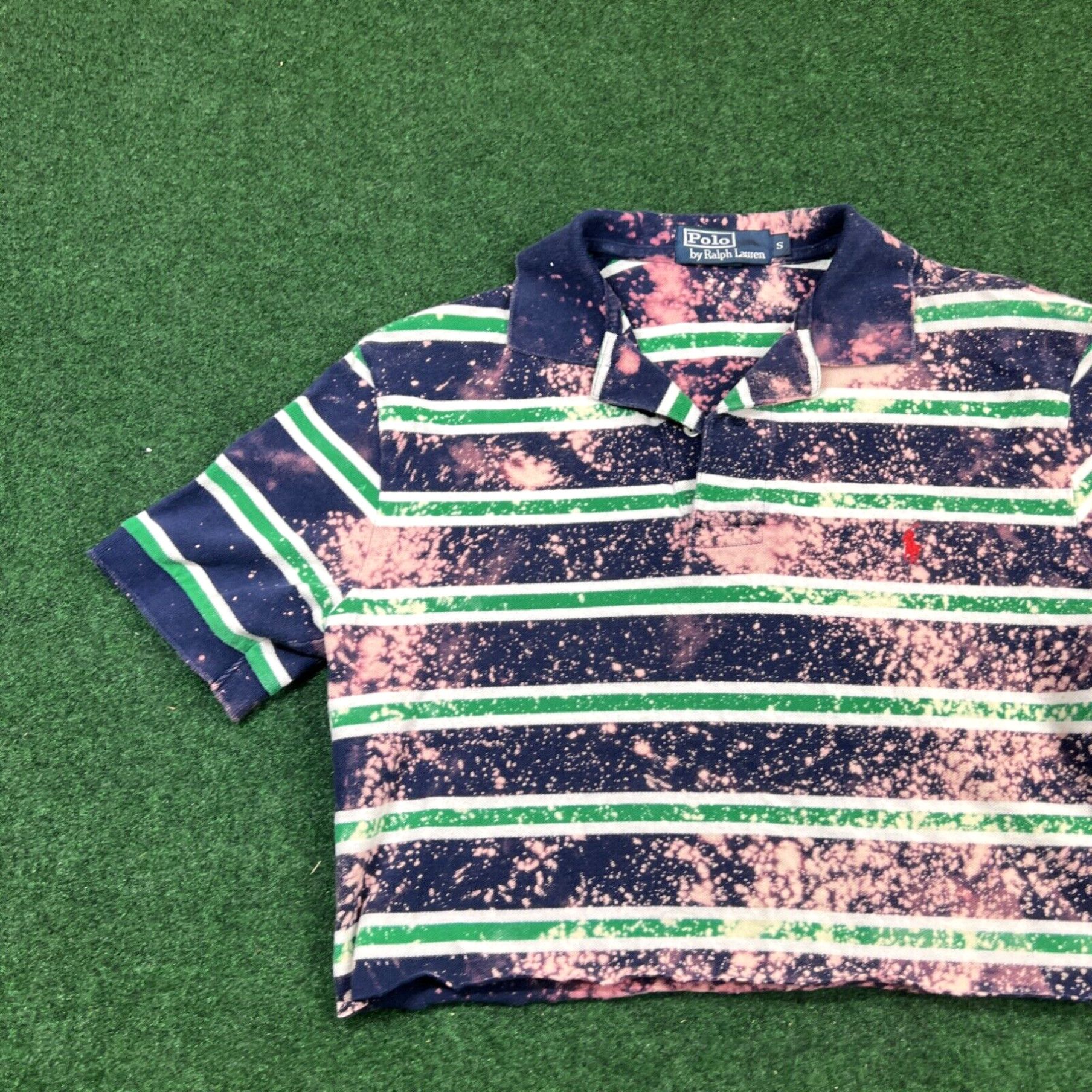 Polo Ralph Lauren Bleached Polo Ralph Lauren Polo Crop Top Bleach Dyed Womens Small Fast Shipping Size S / US 4 / IT 40 - 2 Thumbnail