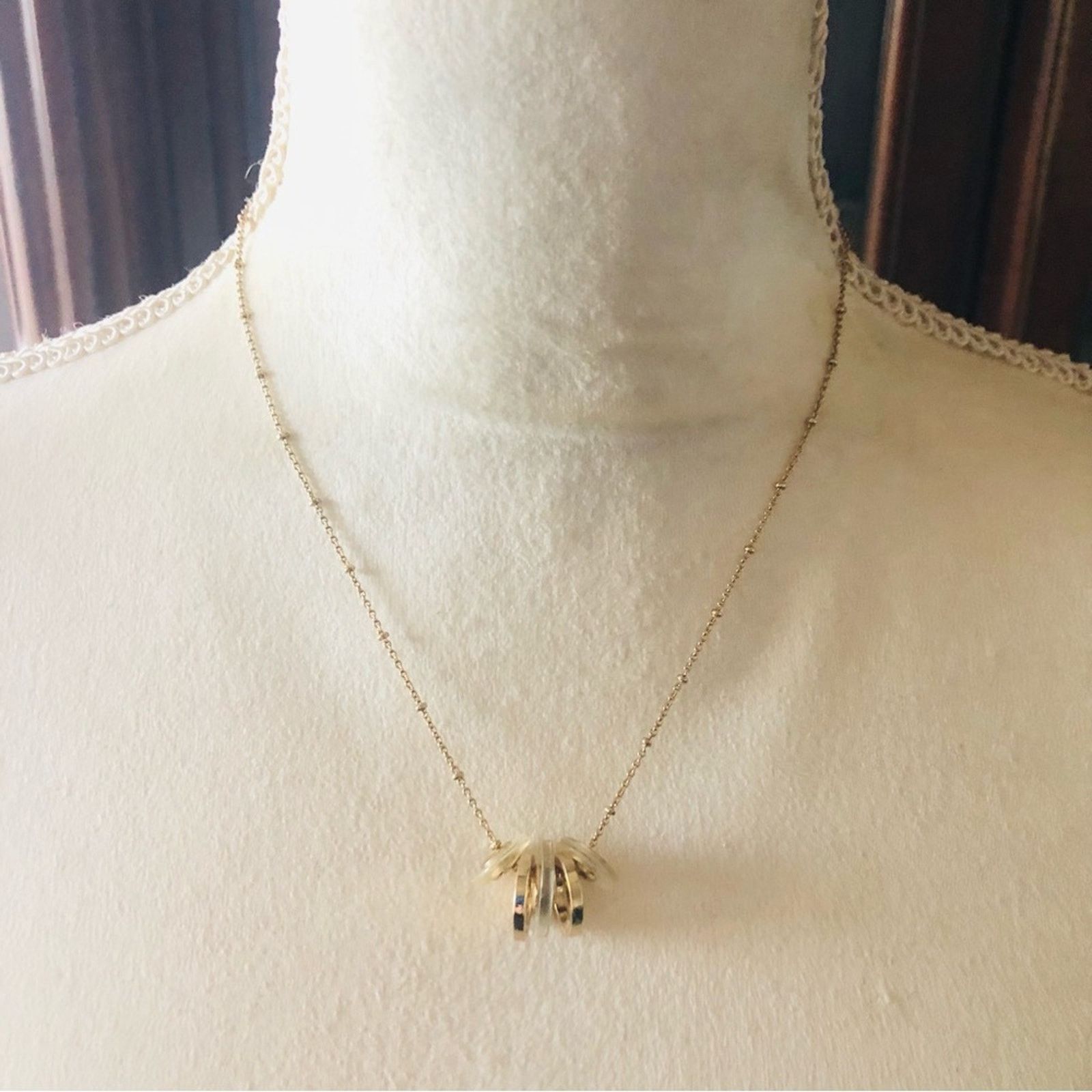 Anne Klein Anne Klein gold and iridescent disc necklace Size ONE SIZE - 2 Thumbnail