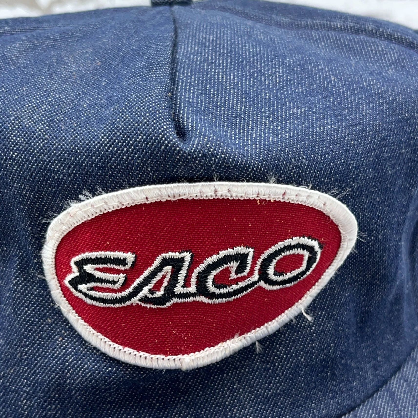 Vintage VINTAGE Ownco Hat Cap Trucker SnapBack Denim Patch 80s Made In USA Foam Jean Farm Adjustable One Size Blue Mens Size US 35 - 2 Thumbnail