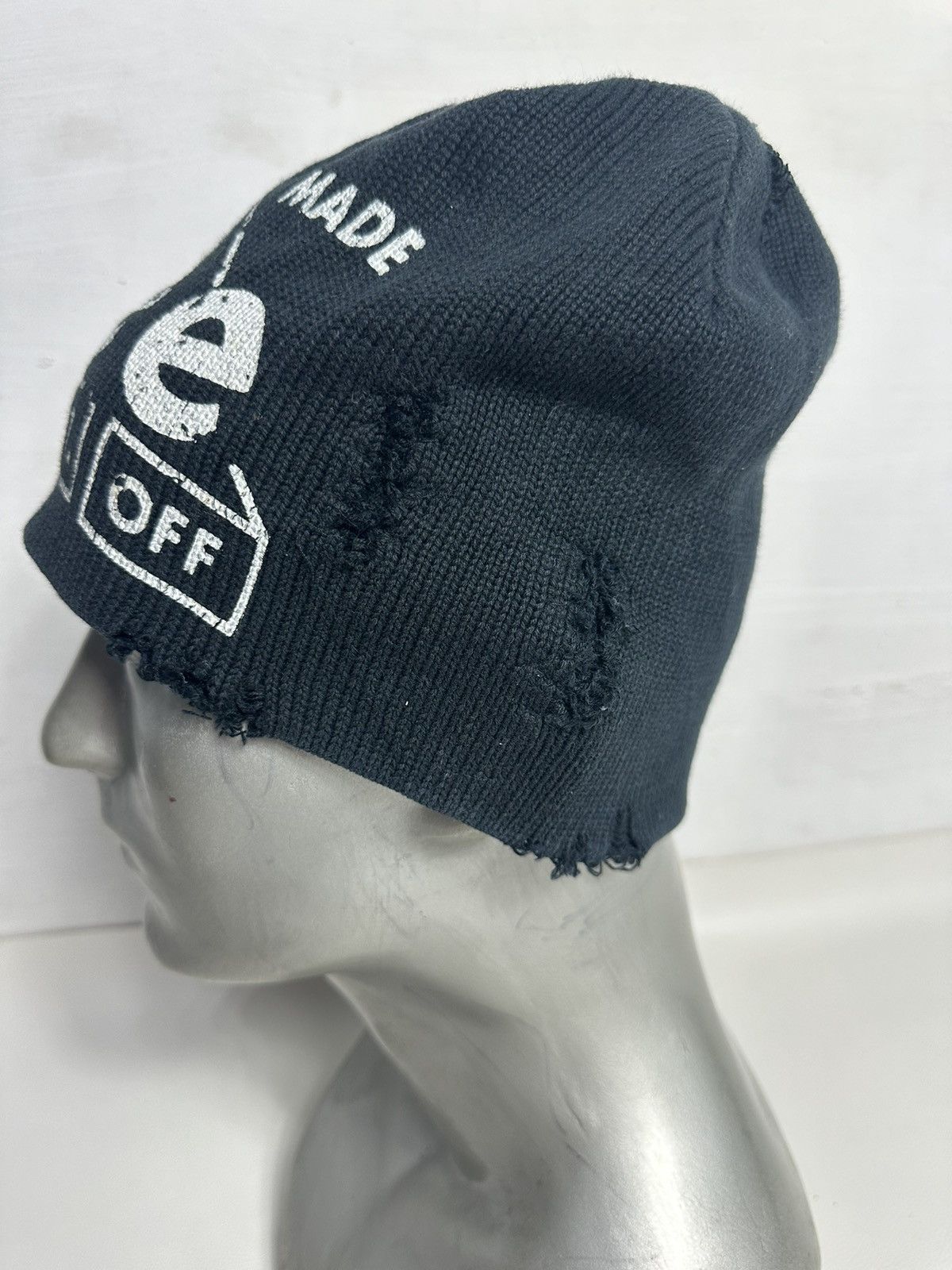 Lee Lee Distressed Punk Bondage Design Beanie hats Size ONE SIZE - 4 Thumbnail