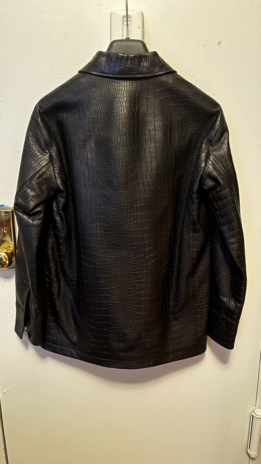 Opening Ceremony Opening Ceremony Black Croc Embossed Button Leather Jacket Size US XS / EU 42 / 0 - 2 Thumbnail