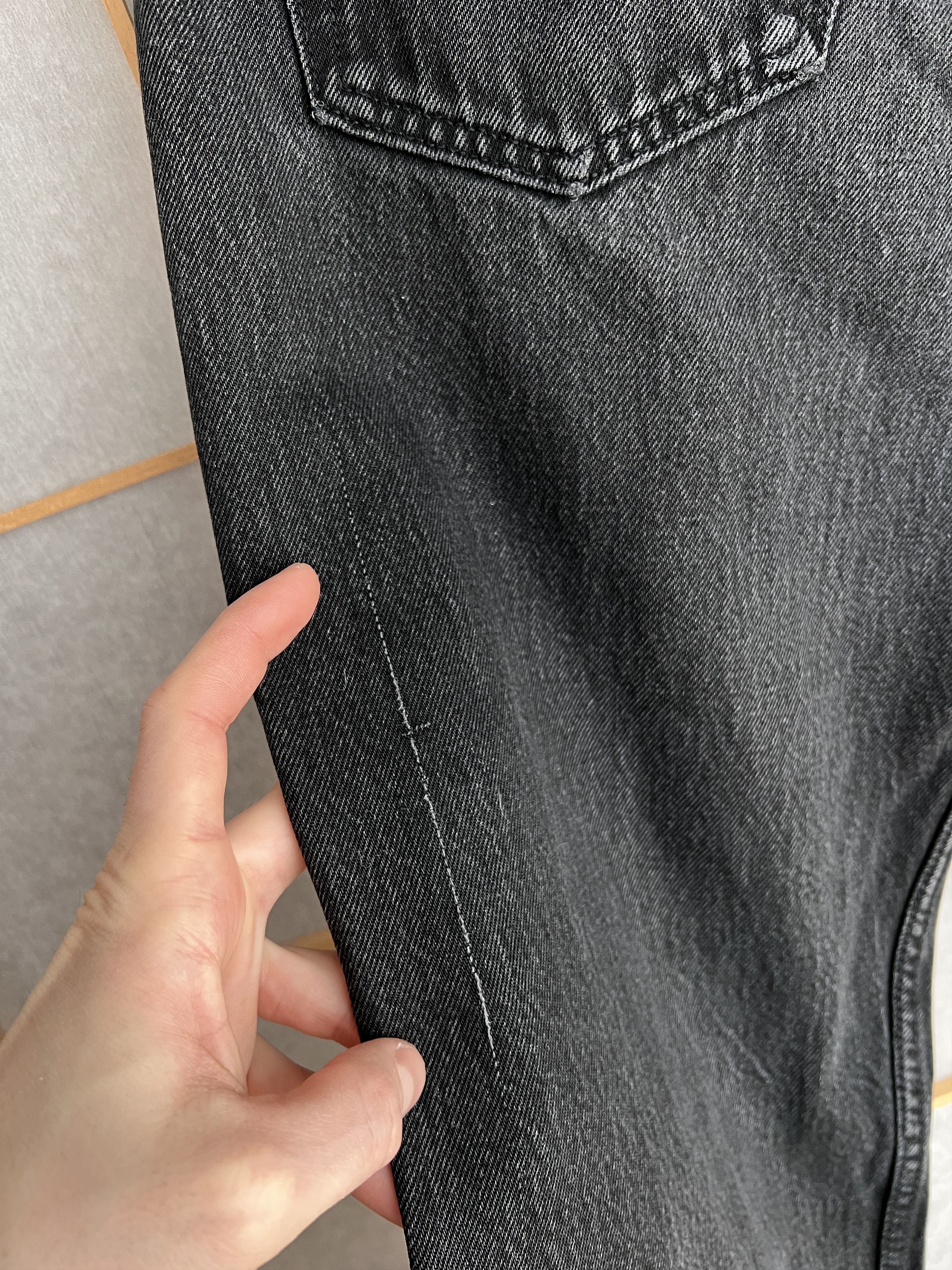 Levi's Levis 501 USA vintage 90s washed black denim jeans cropped Size US 34 / EU 50 - 18 Thumbnail