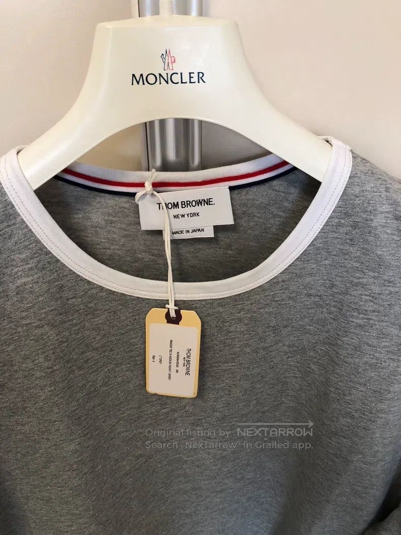 Thom Browne Thom Browne Grey short-sleeved t-shirt Size US XL / EU 56 / 4 - 3 Thumbnail
