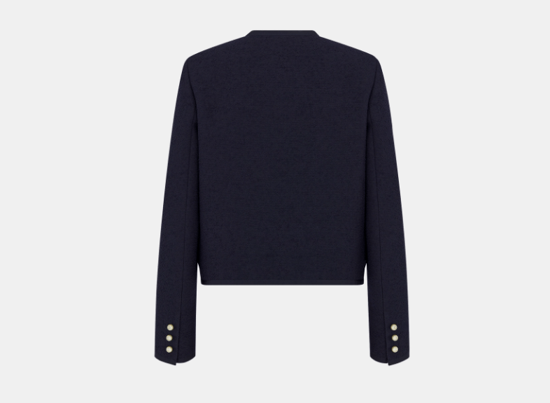 Dior o1w1db10925 421V58 Cropped Jacket in Navy Blue Size M / US 6-8 / IT 42-44 - 2 Thumbnail