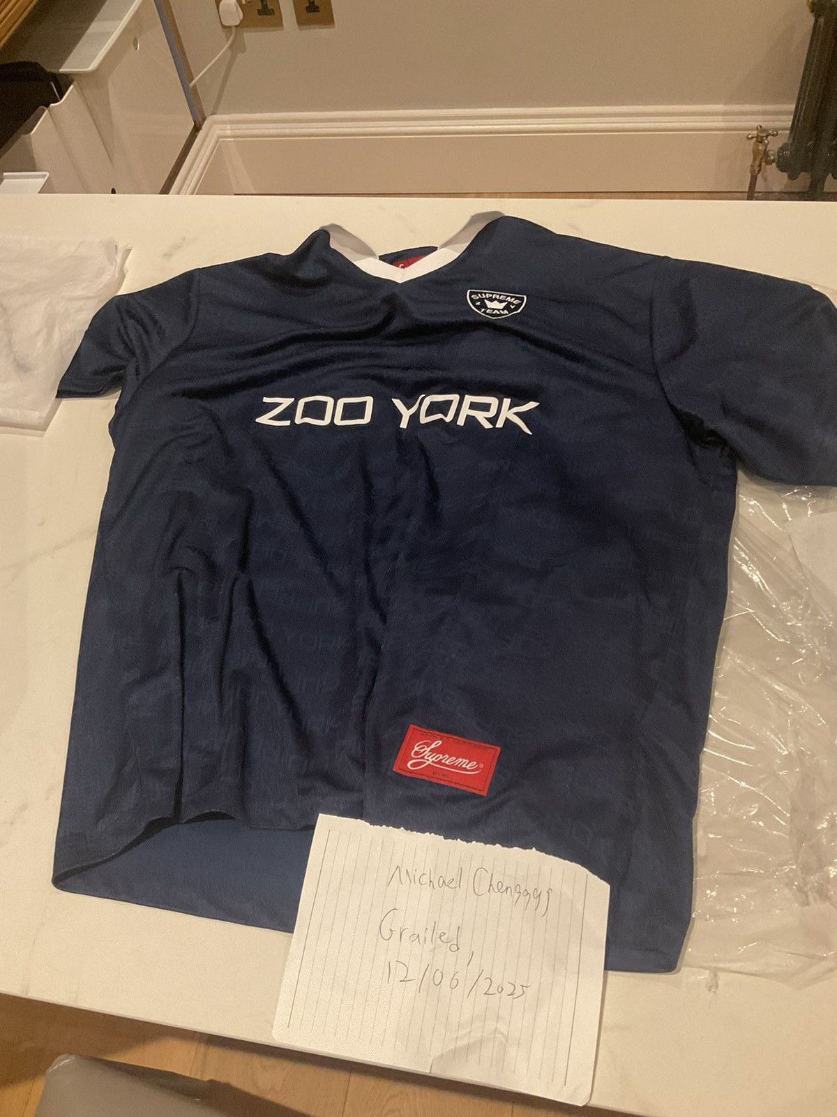 Supreme x Zoo York Soccer Jersey Navy White Gold 3colors