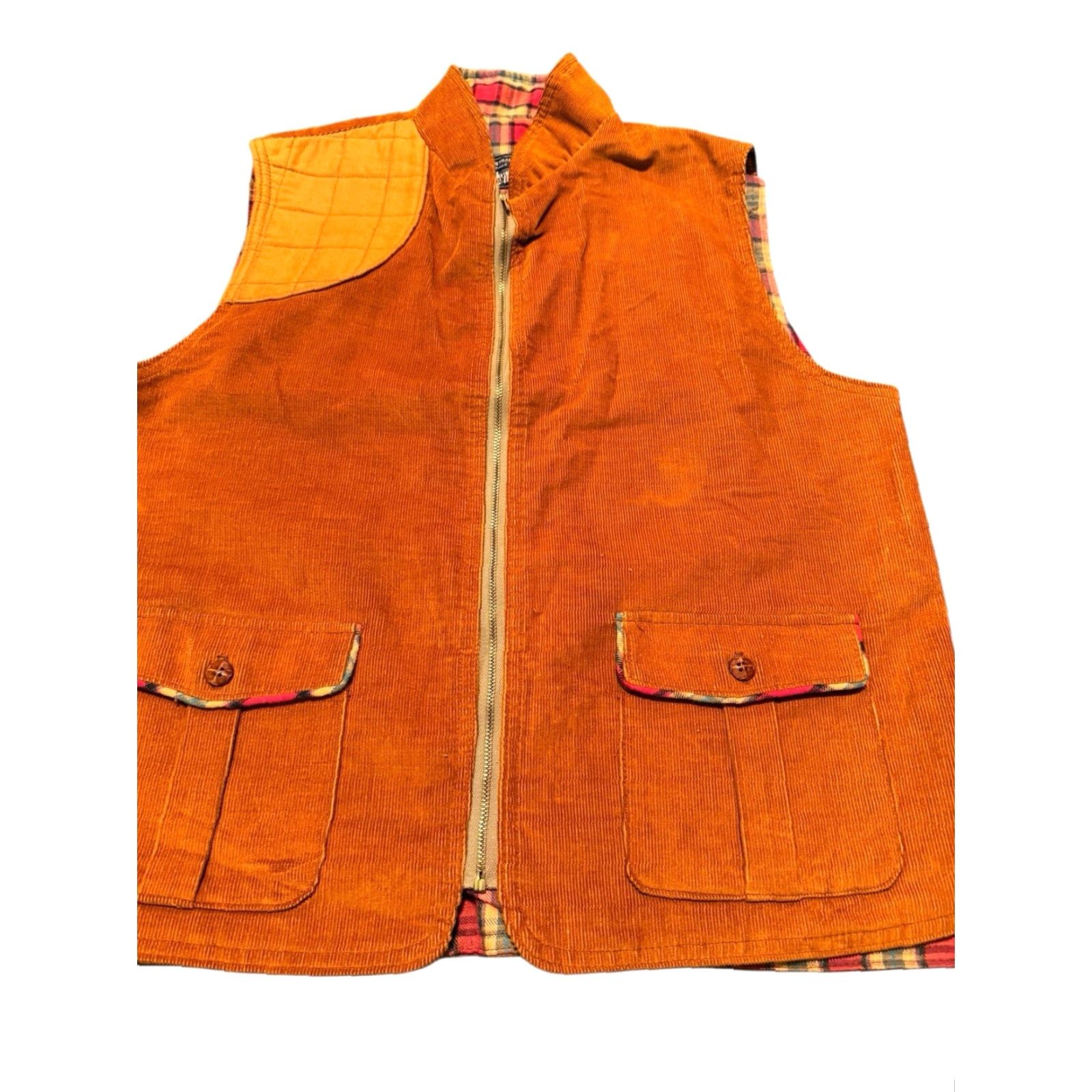 Levi's VINTAGE Levi's Shooting Vest Corduroy Lined Hunting 70s 80s White Tab Men L Brown Shotgun Style Military Jacket Size US L / EU 52-54 / 3 - 2 Thumbnail