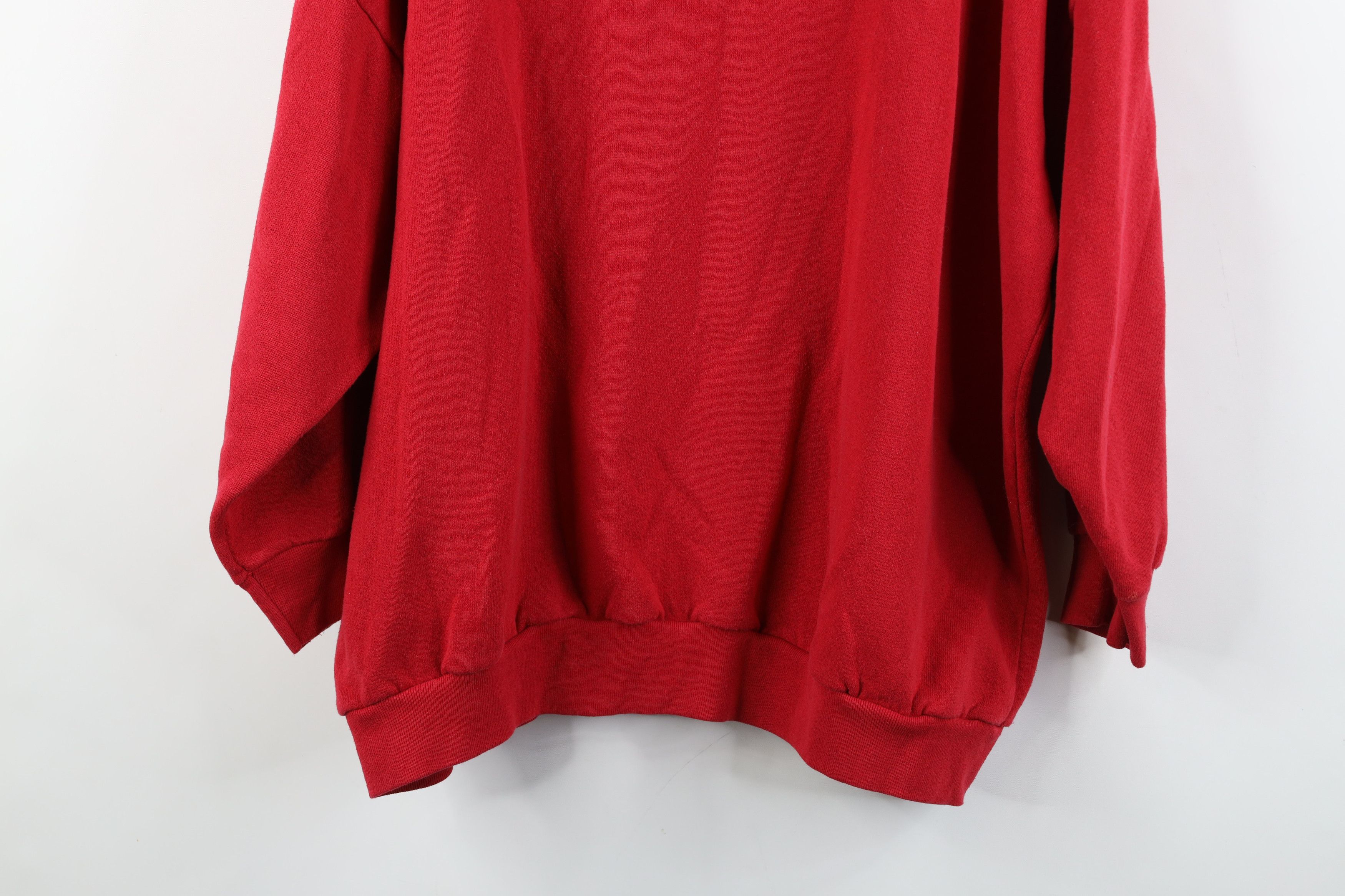 Vintage Vintage 90s Christmas Patchwork Claus Sweatshirt Red USA Size 3XL / US 20-22 - 13 Thumbnail