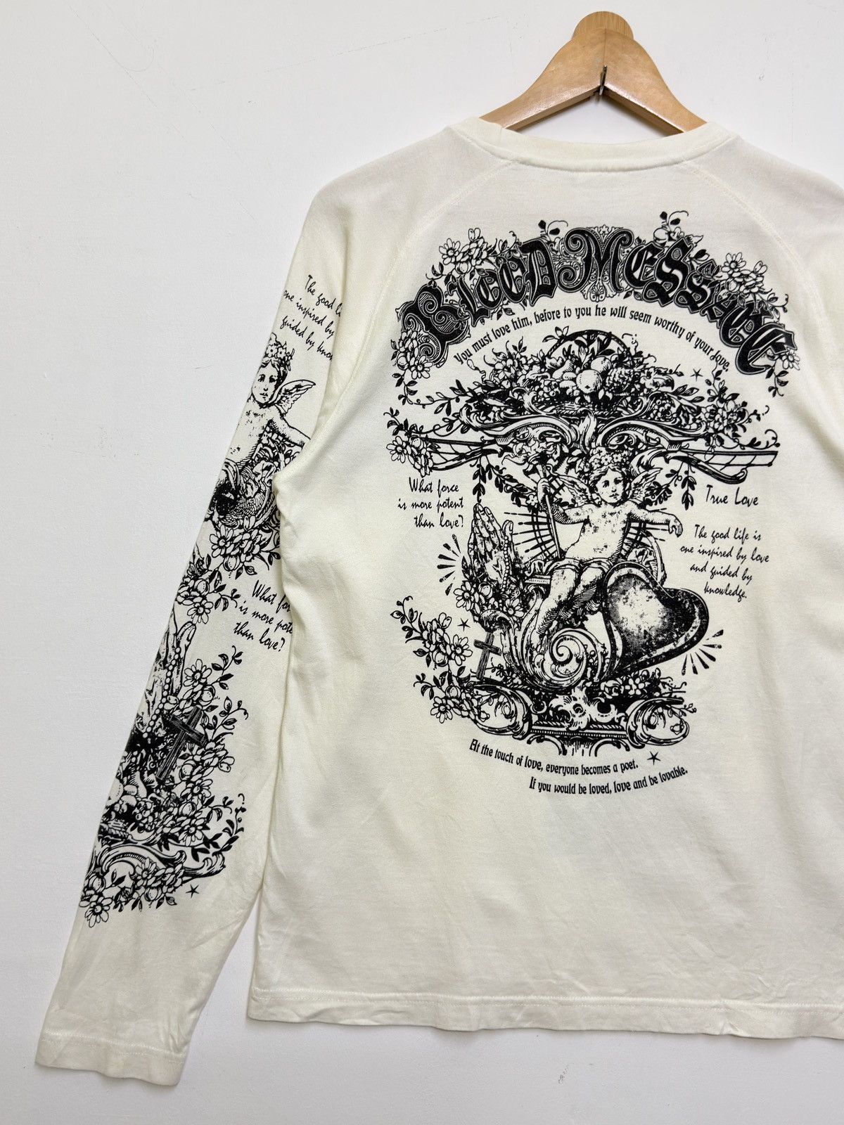 Japanese Brand Blood Message Gothic Graphic Long Sleeve Shirt Tattoo Angel Size US S / EU 44-46 / 1 - 8 Thumbnail