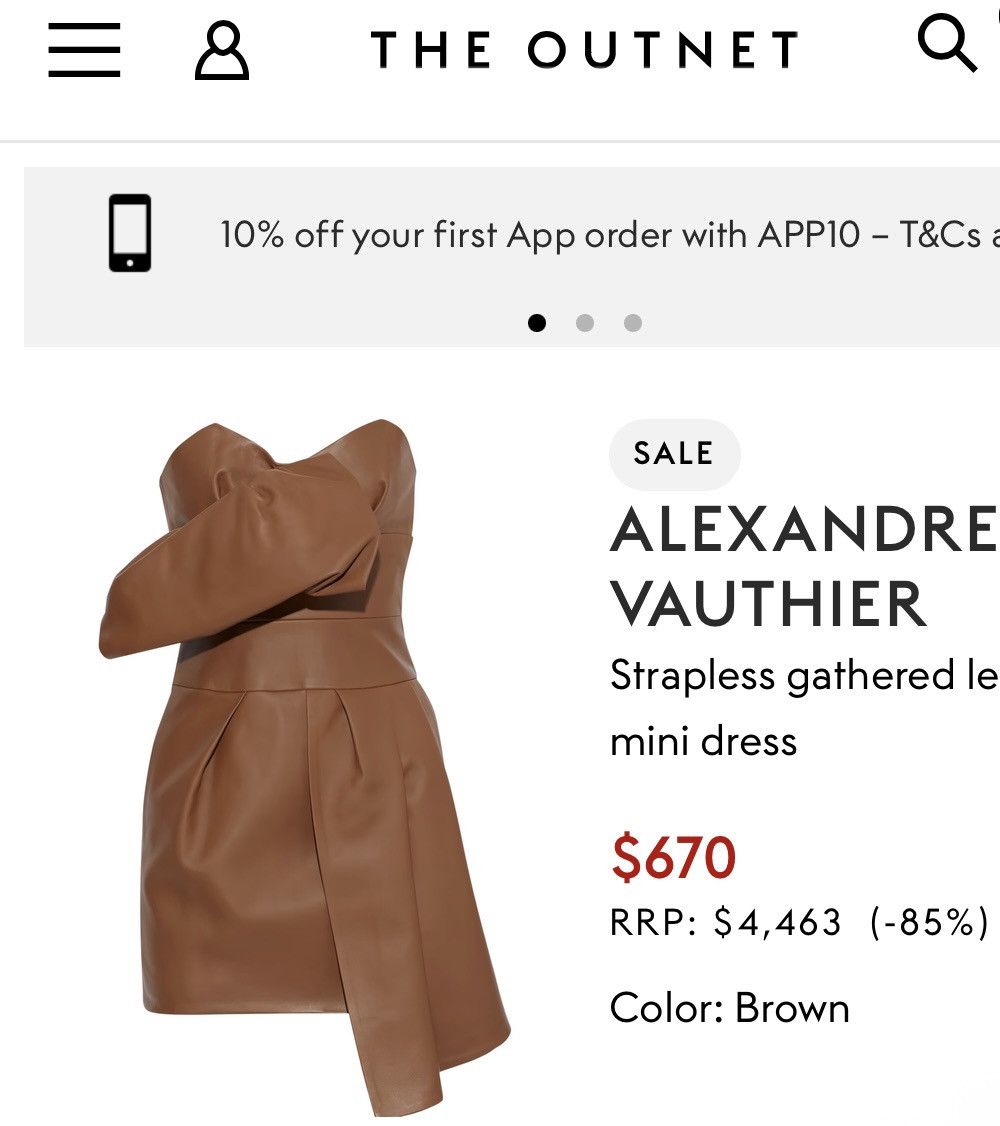 Alexandre Vauthier ALEXANDRE VAUTHIER Strapless gathered leather Dress MSRP4463 Size M / US 6-8 / IT 42-44 - 5 Thumbnail