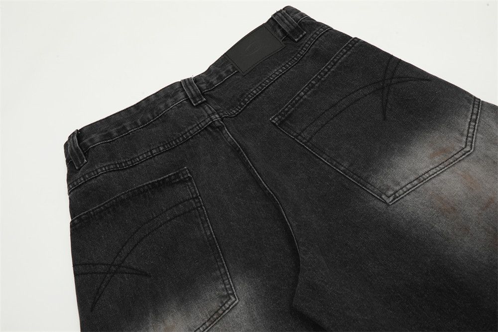 Japanese Brand × Jean Men's dirty wrinkled loose washed distressed scimitar jeans Size US 32 / EU 48 - 4 Thumbnail