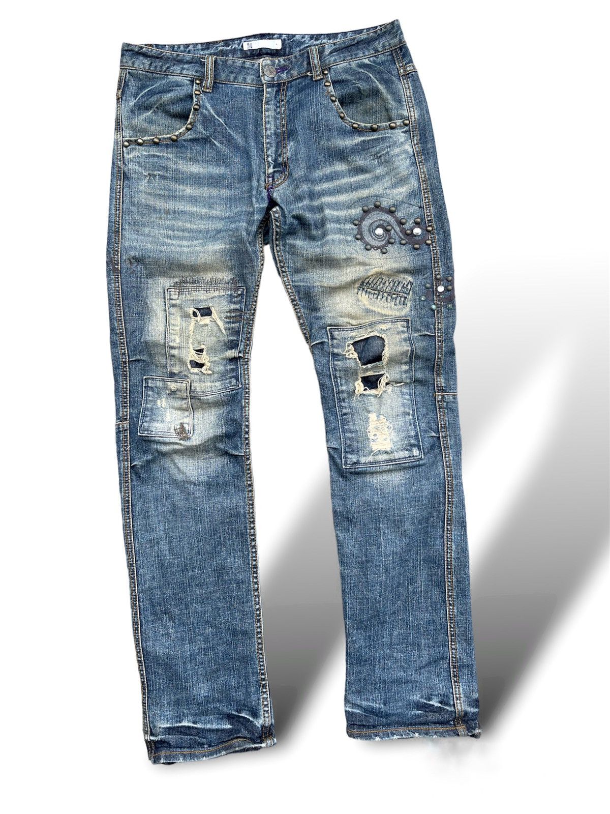 Steals🔥Global Work Japan Boro Patchwork Distressed denim