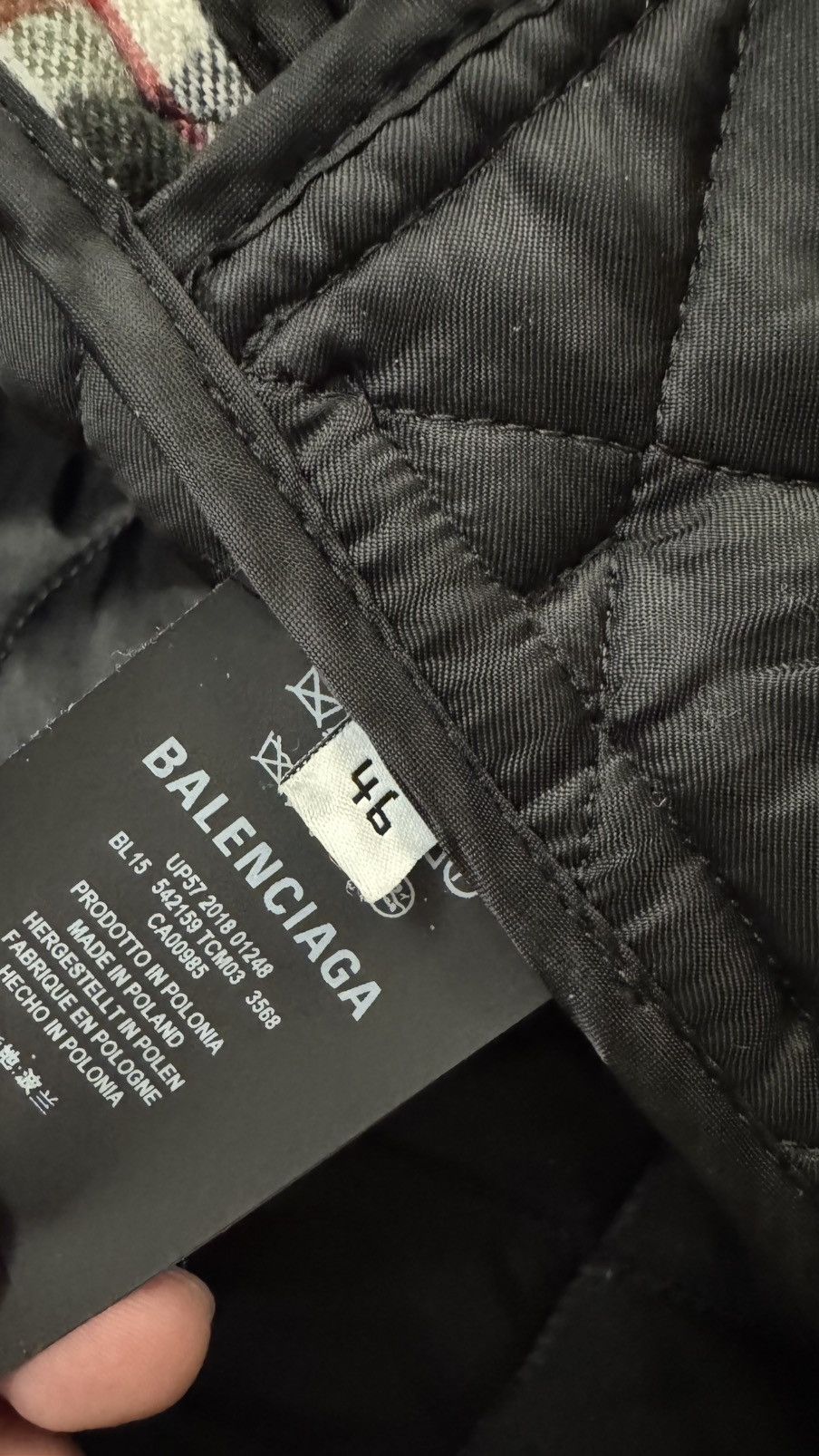 Balenciaga Balenciaga Check Pattern Padded Overshirt Size US S / EU 44-46 / 1 - 10 Thumbnail