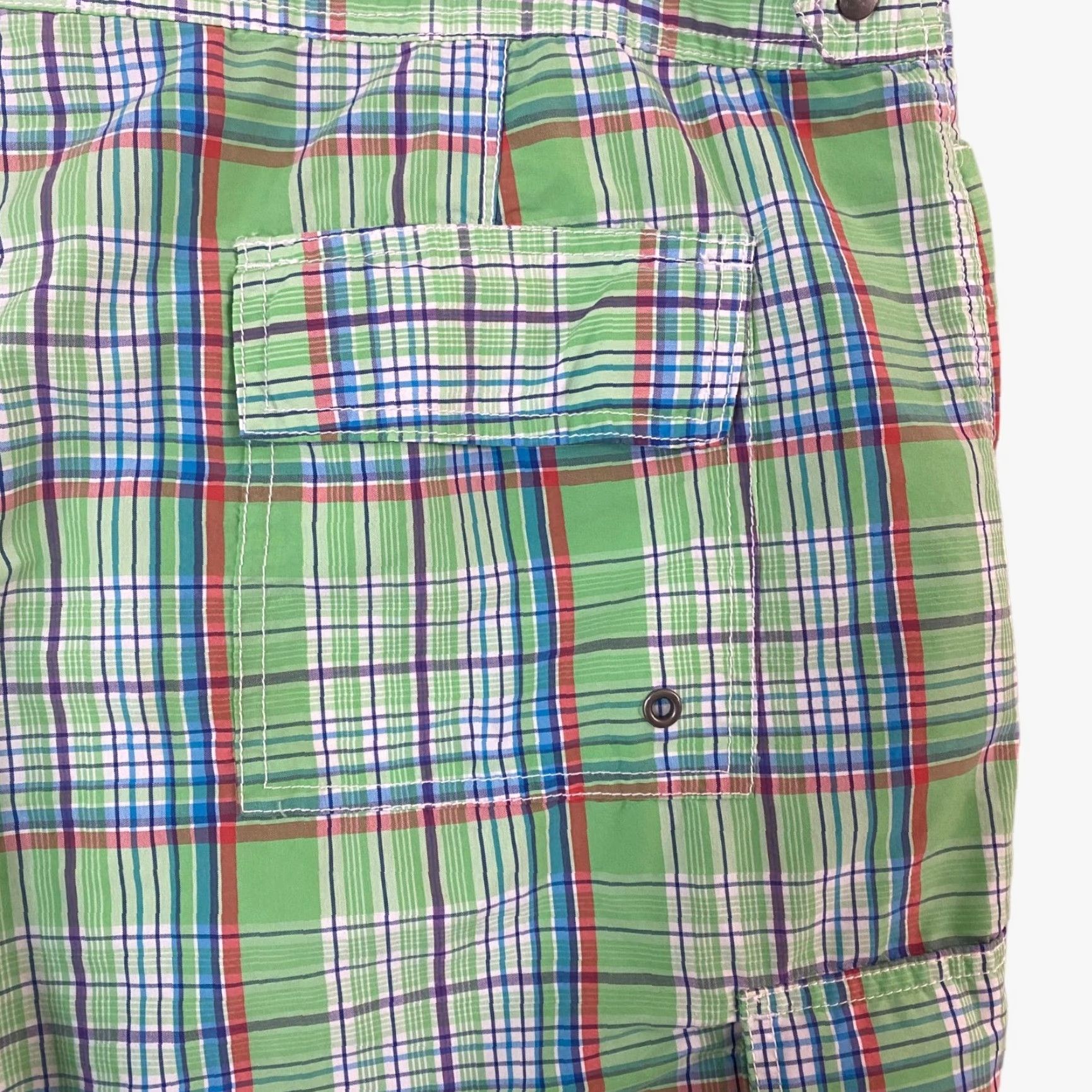 Polo Ralph Lauren VINTAGE Polo Ralph Lauren Cargo Swim Board Shorts Mens 42 Green Plaid Pockets Size US XL / EU 56 / 4 - 7 Thumbnail
