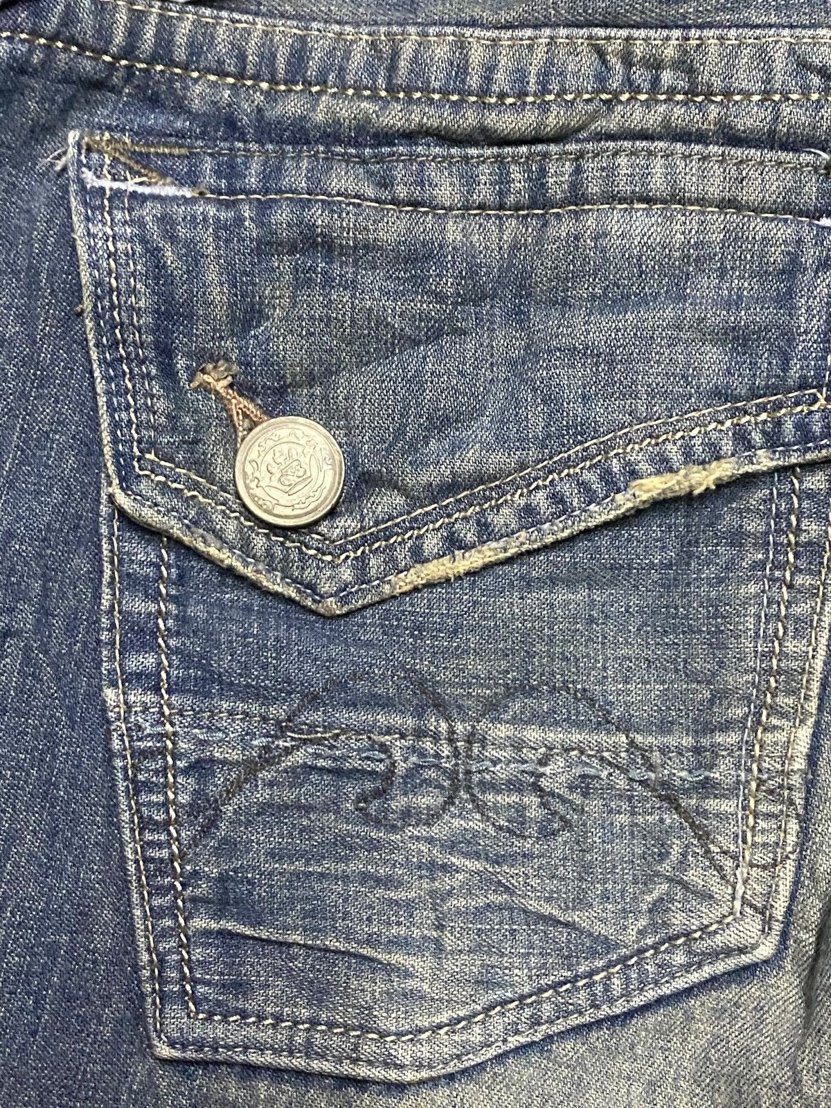 Japanese Brand Brappers Lady Vintage Union Made Faded Wash Flare Jeans Size 28" / US 6 / IT 42 - 16 Thumbnail
