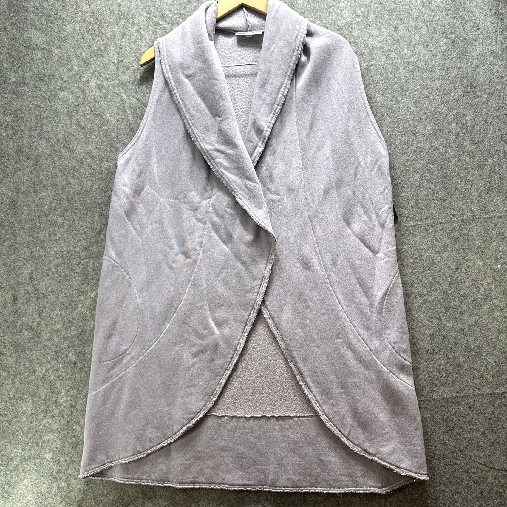 Vintage Bryn Walker Vest Womens S Purple Organic Fleece Cotton Shawl Collar Bohemian Basic Jacket Solid 90s Theme 1990s? Size S / US 4 / IT 40 - 2 Thumbnail