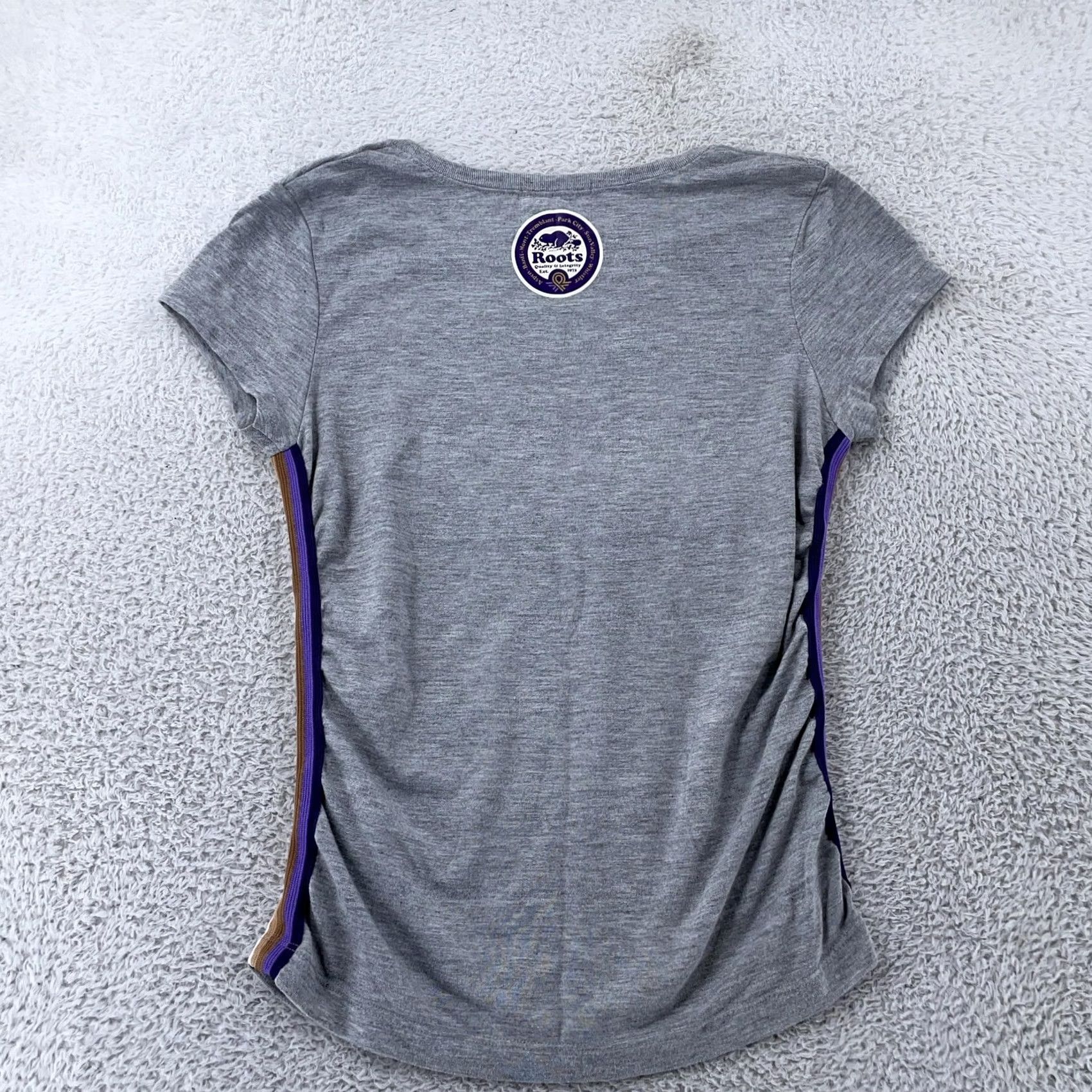 Roots Roots Shirt Womens Gray Banff Graphic Short Sleeve Travel Patriotic Moisture Wicking Lightweight Easy Care Classic/Fitted Sleeve Size S / US 4 / IT 40 - 5 Thumbnail