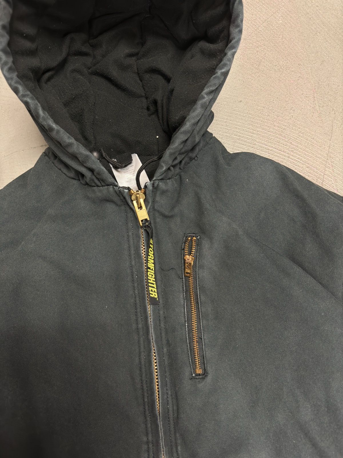 Carhartt × Vintage Vintage Canvas Zip Up Carhartt Style Hooded Work Jacket Size US L / EU 52-54 / 3 - 3 Thumbnail