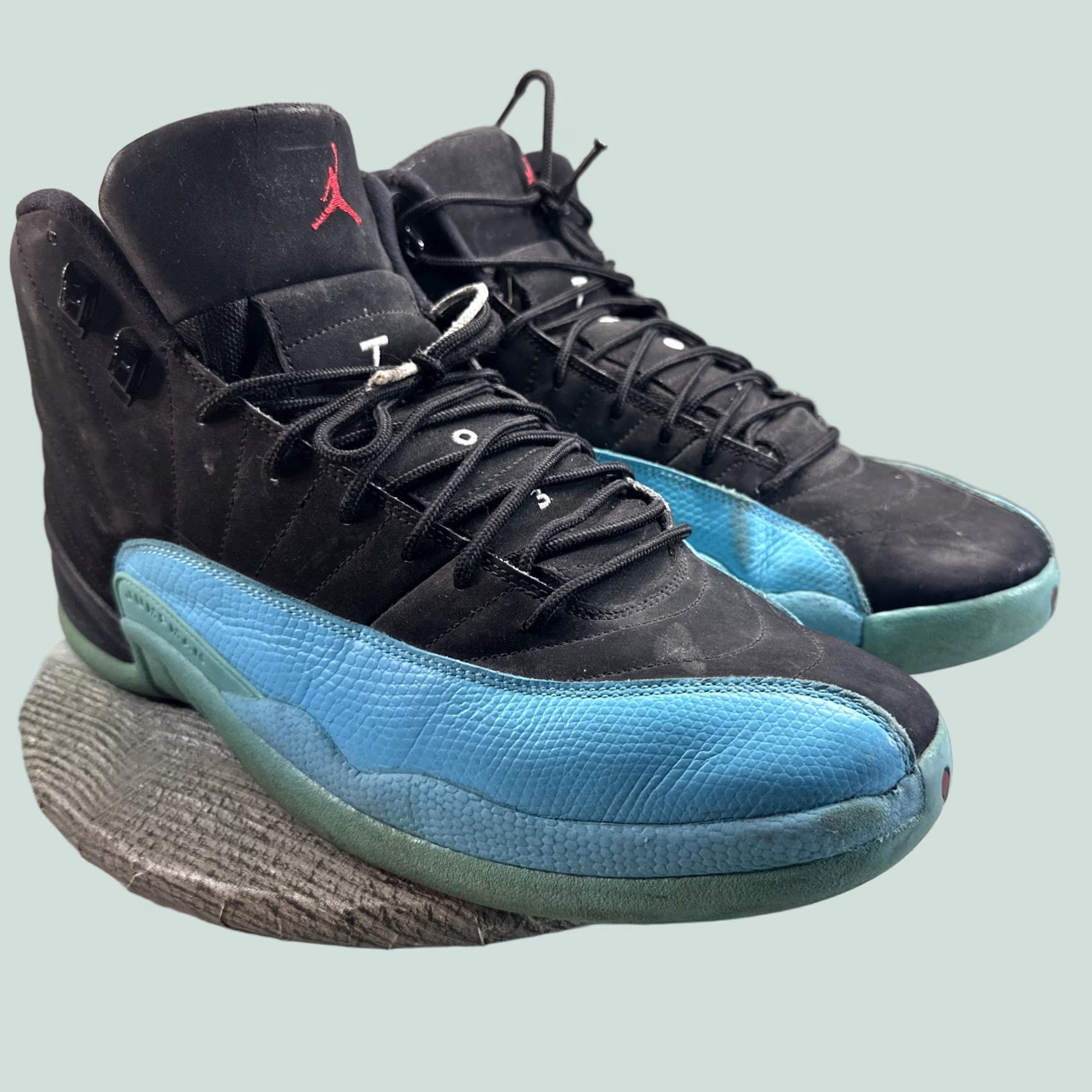 Jordan Brand Nike Air Jordan 12 Retro Gamma Blue 2013 Men Shoe 14 US High Top Colorblock Leather Rubber Size US 14 / EU 47 - 1 Thumbnail