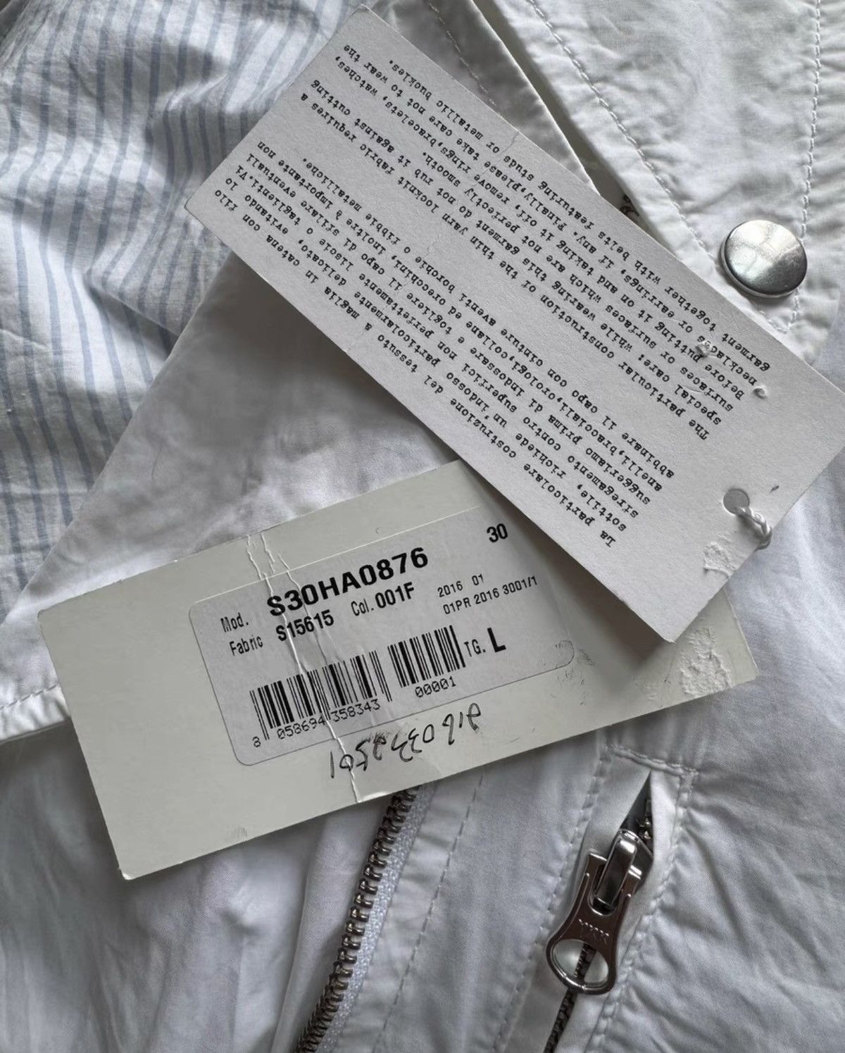 Maison Margiela [MAISON MARGIELA] SS18 White Biker-Style Jacket Size US M / EU 48-50 / 2 - 3 Thumbnail