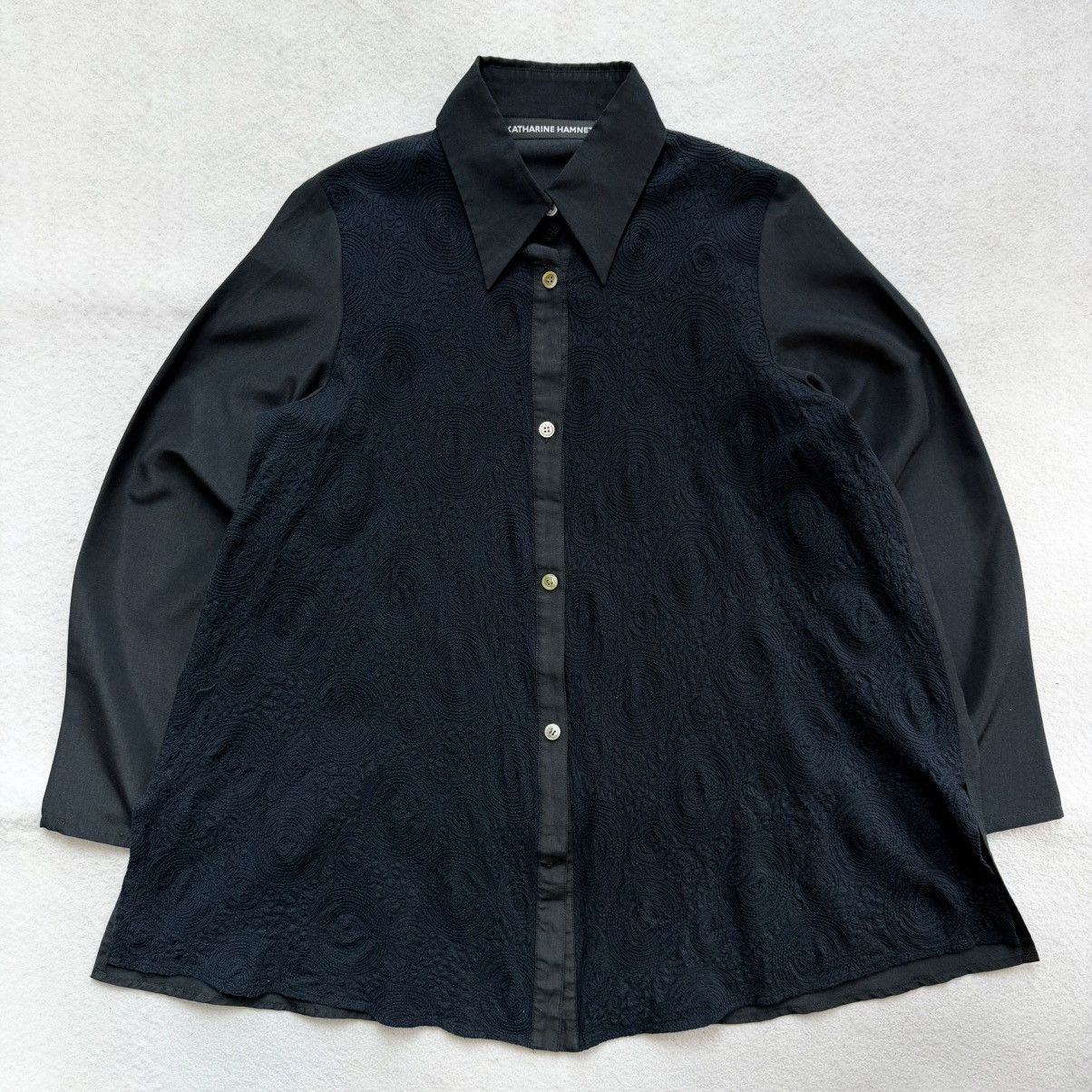 Katharine Hamnett London 1990s Katharine Hamnett Obsidian Embroidered Swirl Shirt Size M / US 6-8 / IT 42-44 - 1 Thumbnail