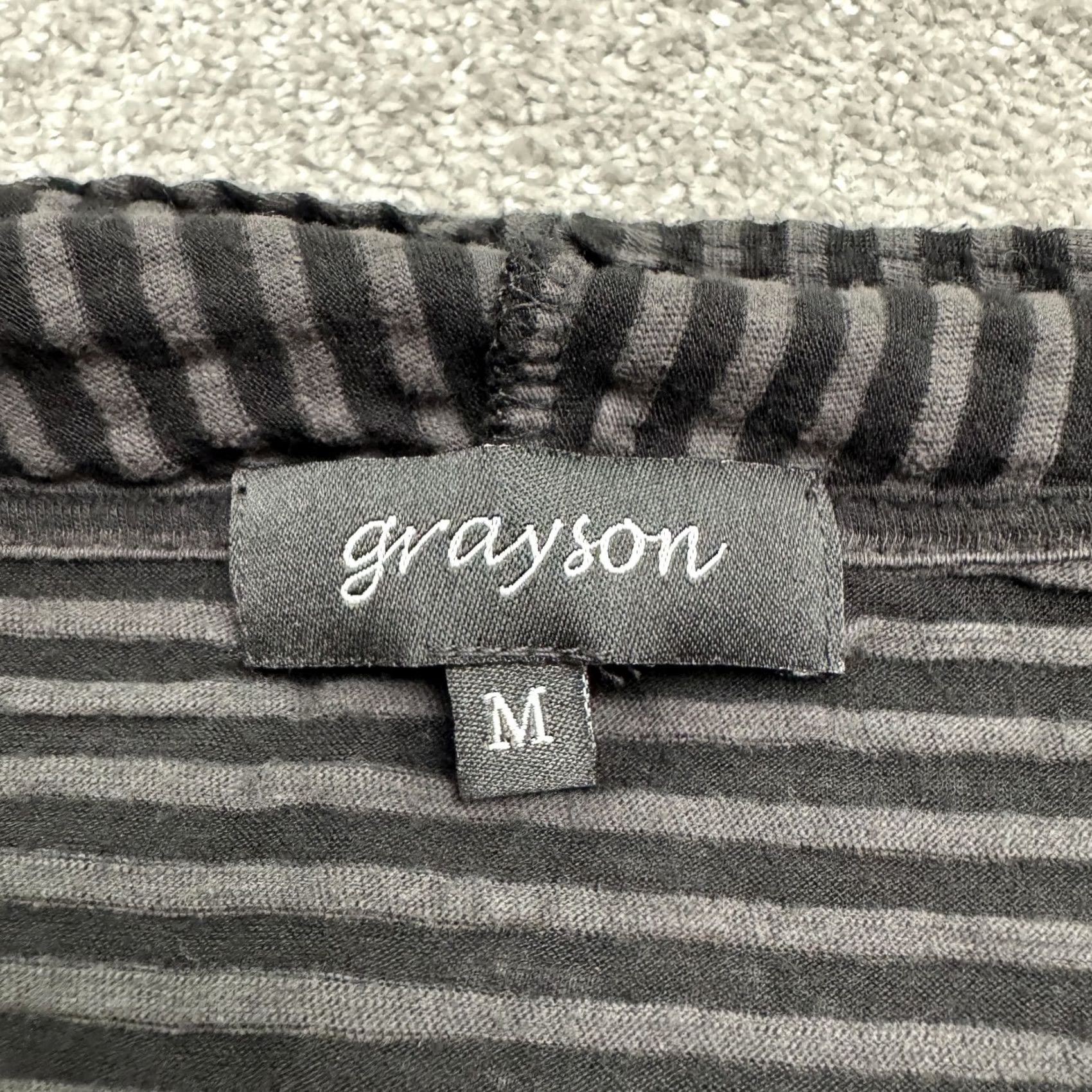 Vintage Grayson Cardigan Sweater Womens Medium Black Gray Striped Open Front Wrapped Size M / US 6-8 / IT 42-44 - 6 Thumbnail