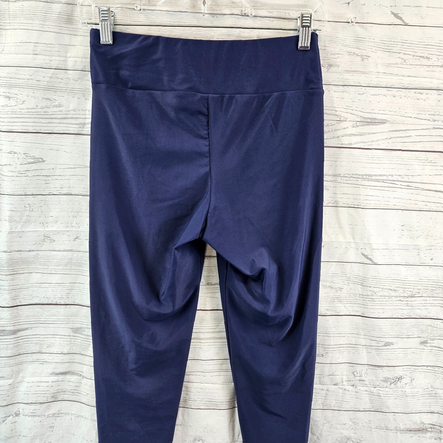 Vintage Ella Mae Womens Leggings Sz Small Solid Blue Mid Rise Womens Activewear Size 28" / US 6 / IT 42 - 5 Thumbnail
