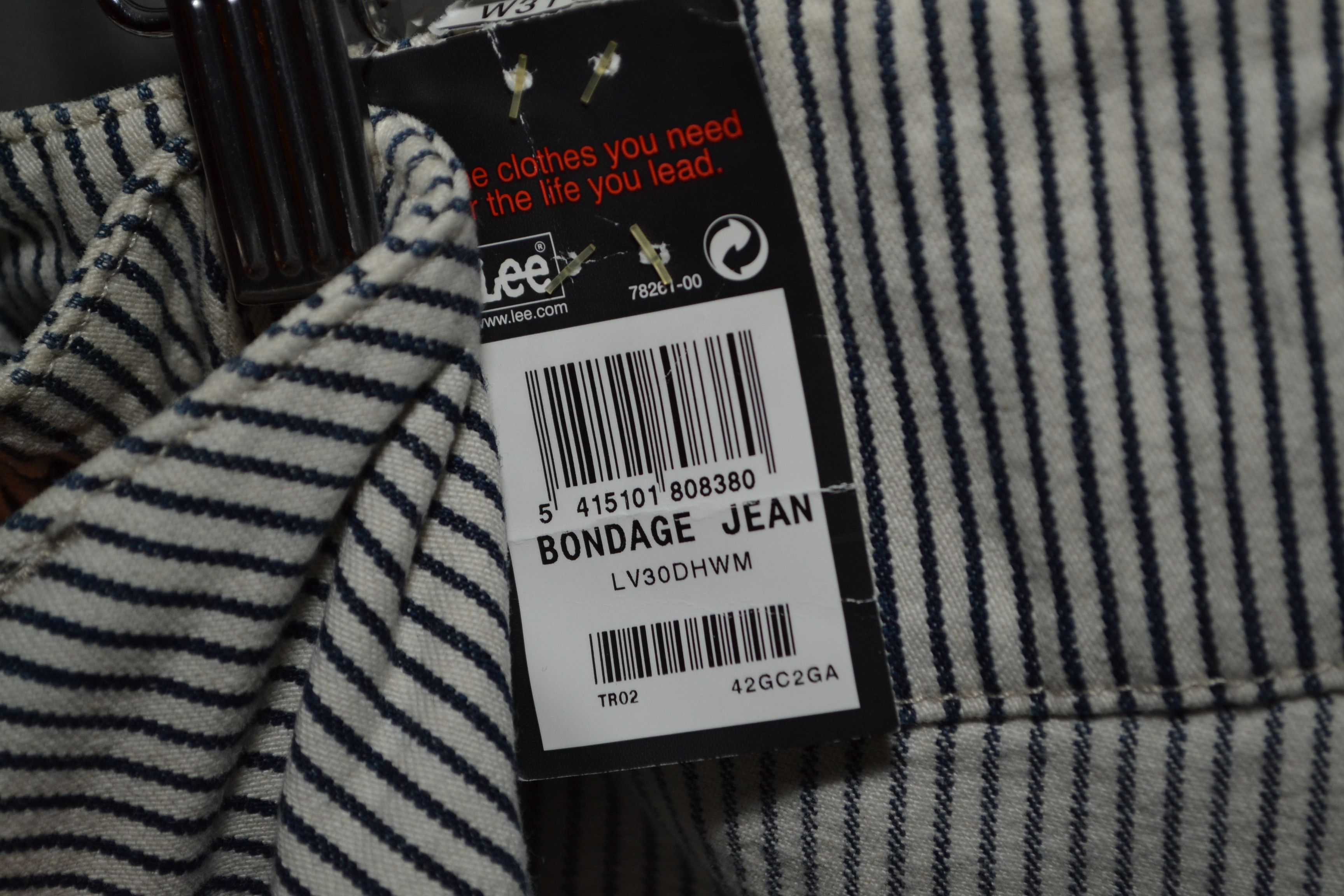Lee × Vivienne Westwood Vivienne Westwood Bondage Jean Bag Striped Pants Lee 31 32 Size US 31 - 14 Thumbnail