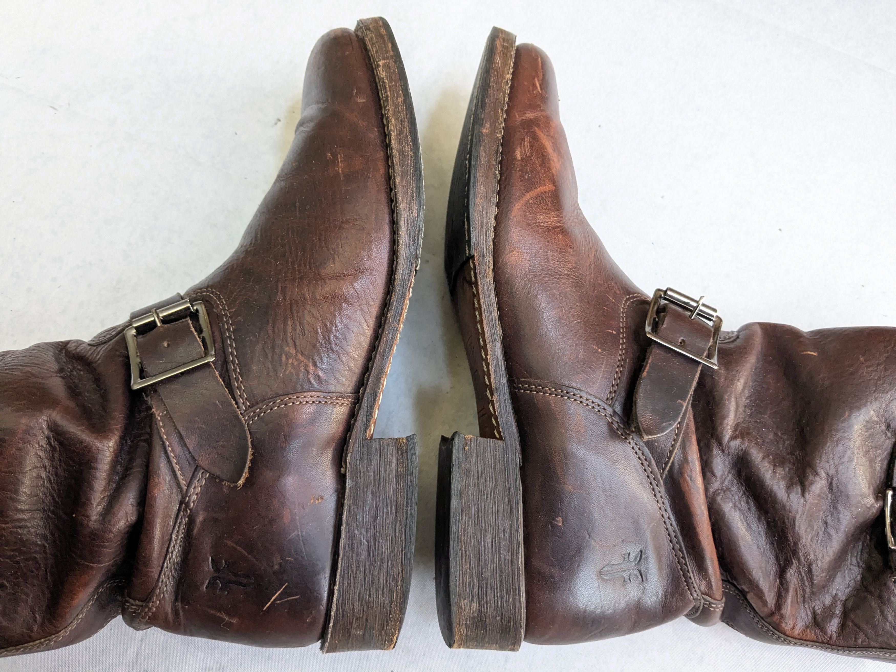 Frye Frye Engineer Boots Brown Leather 9 M Buckle Size US 9 / EU 42 - 8 Thumbnail
